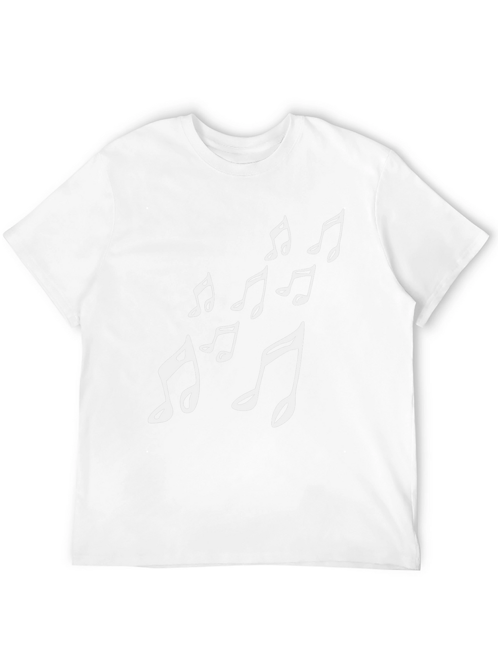 Musical Notes Graphic Tee - Black Cotton T-Shirt