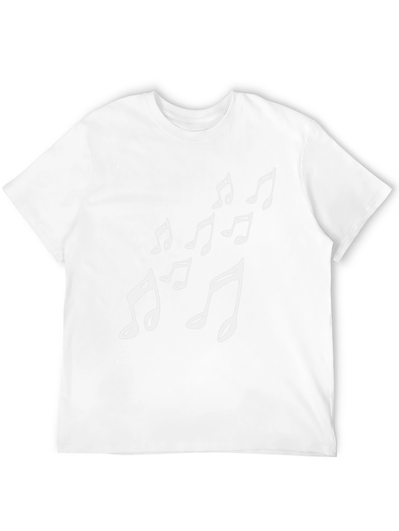 Musical Notes Graphic Tee - Black Cotton T-Shirt