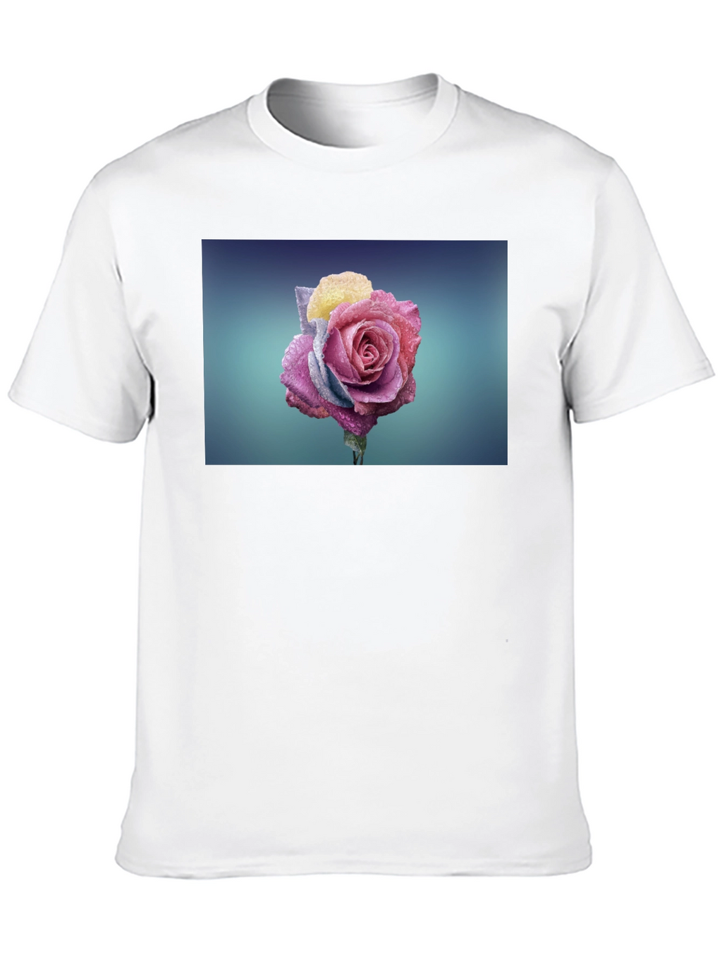 Rose Graphic Tee - Modern Black T-Shirt