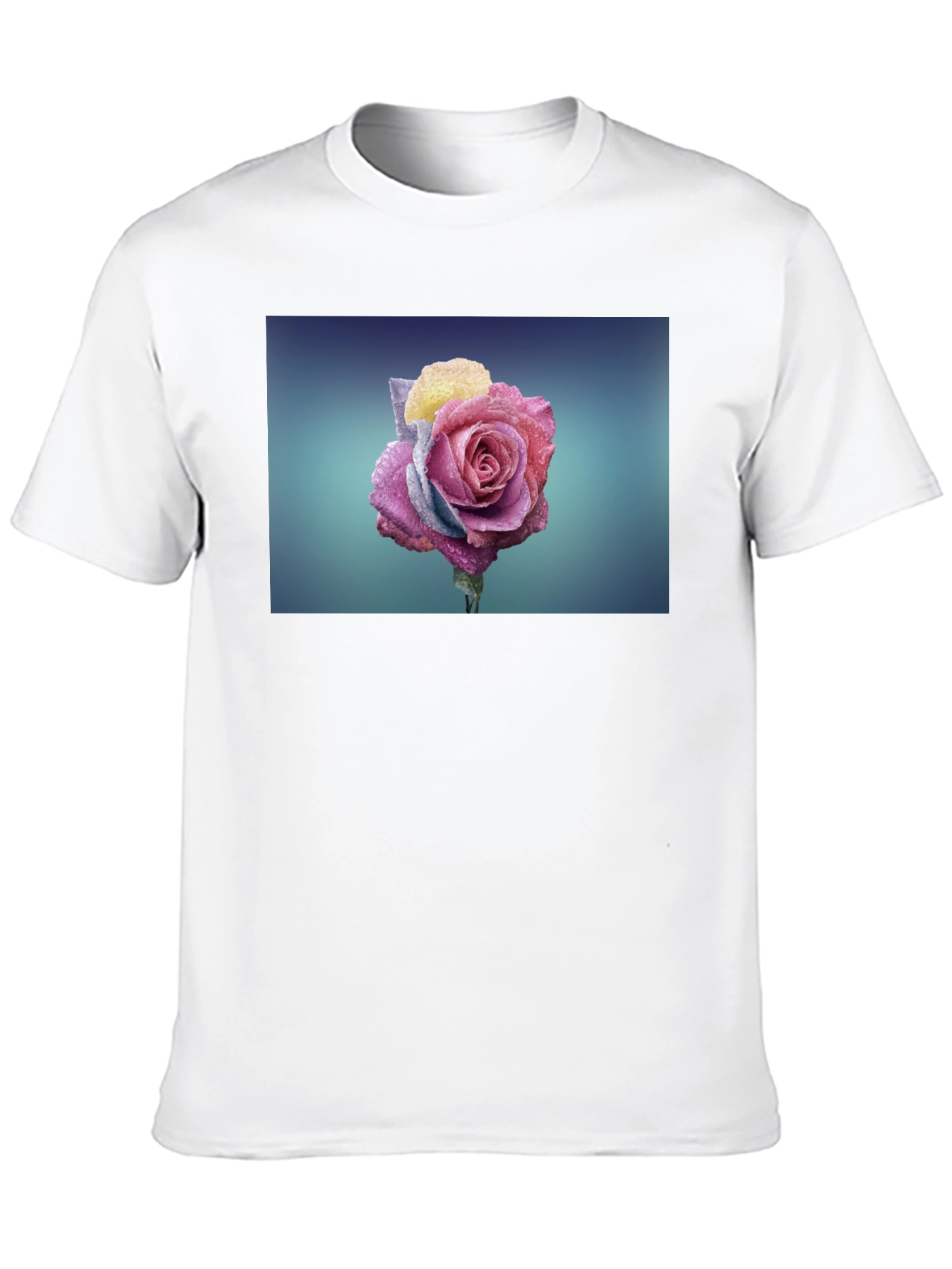Rose Graphic Tee - Modern Black T-Shirt