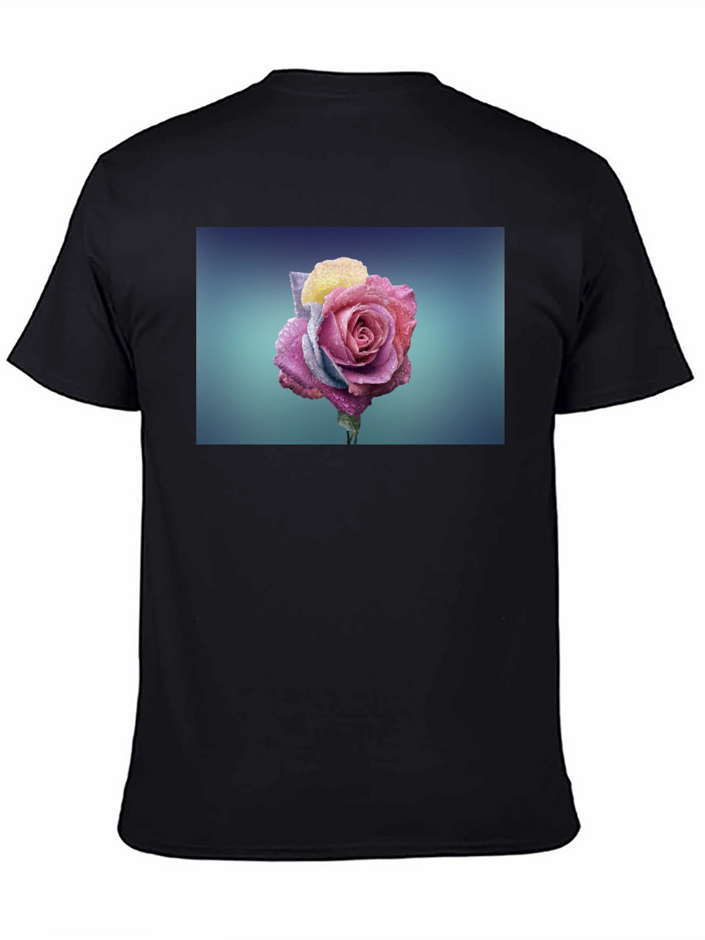 Rose Graphic Tee - Modern Black T-Shirt