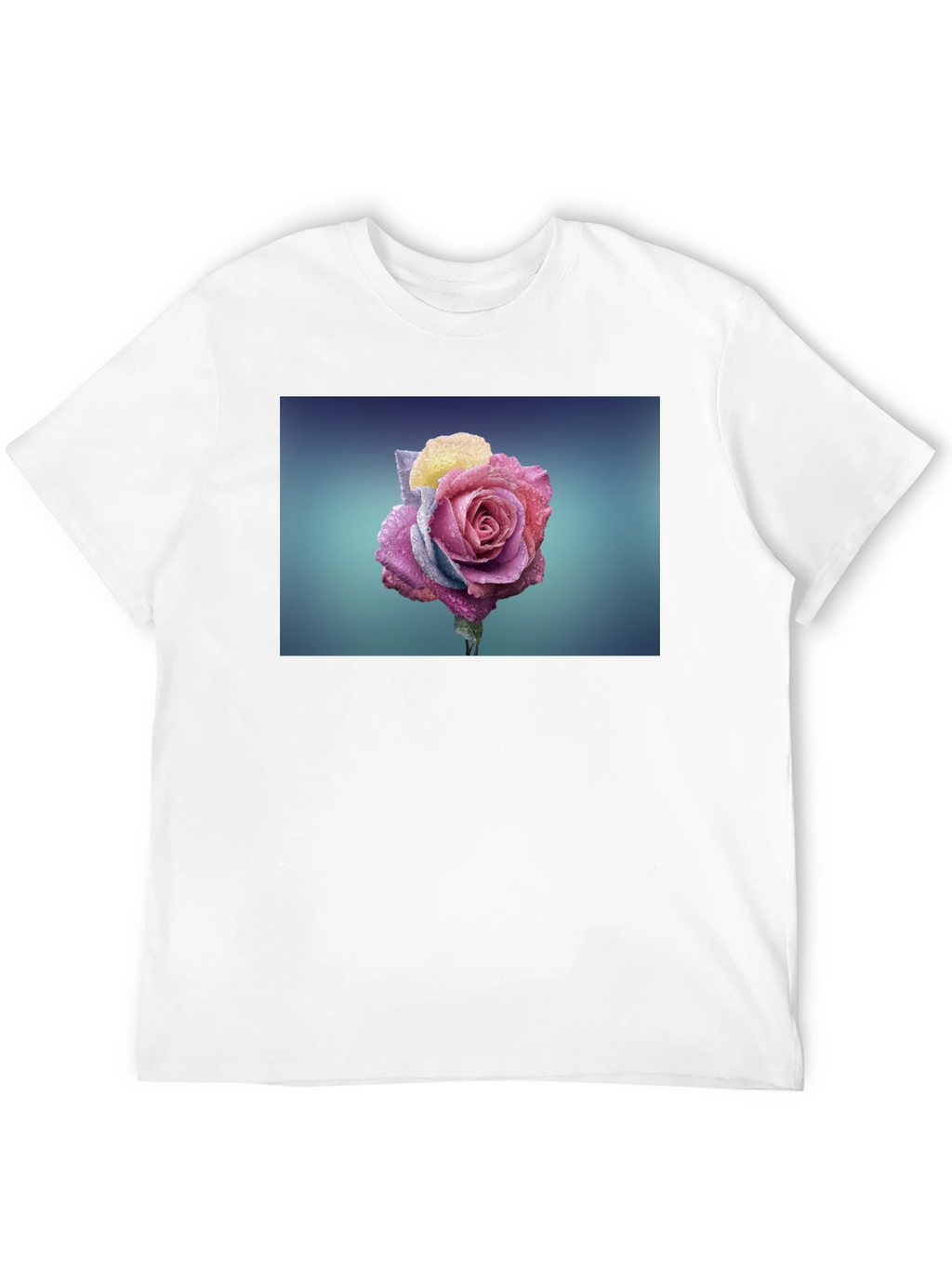 Rose Graphic Tee - Modern Black T-Shirt