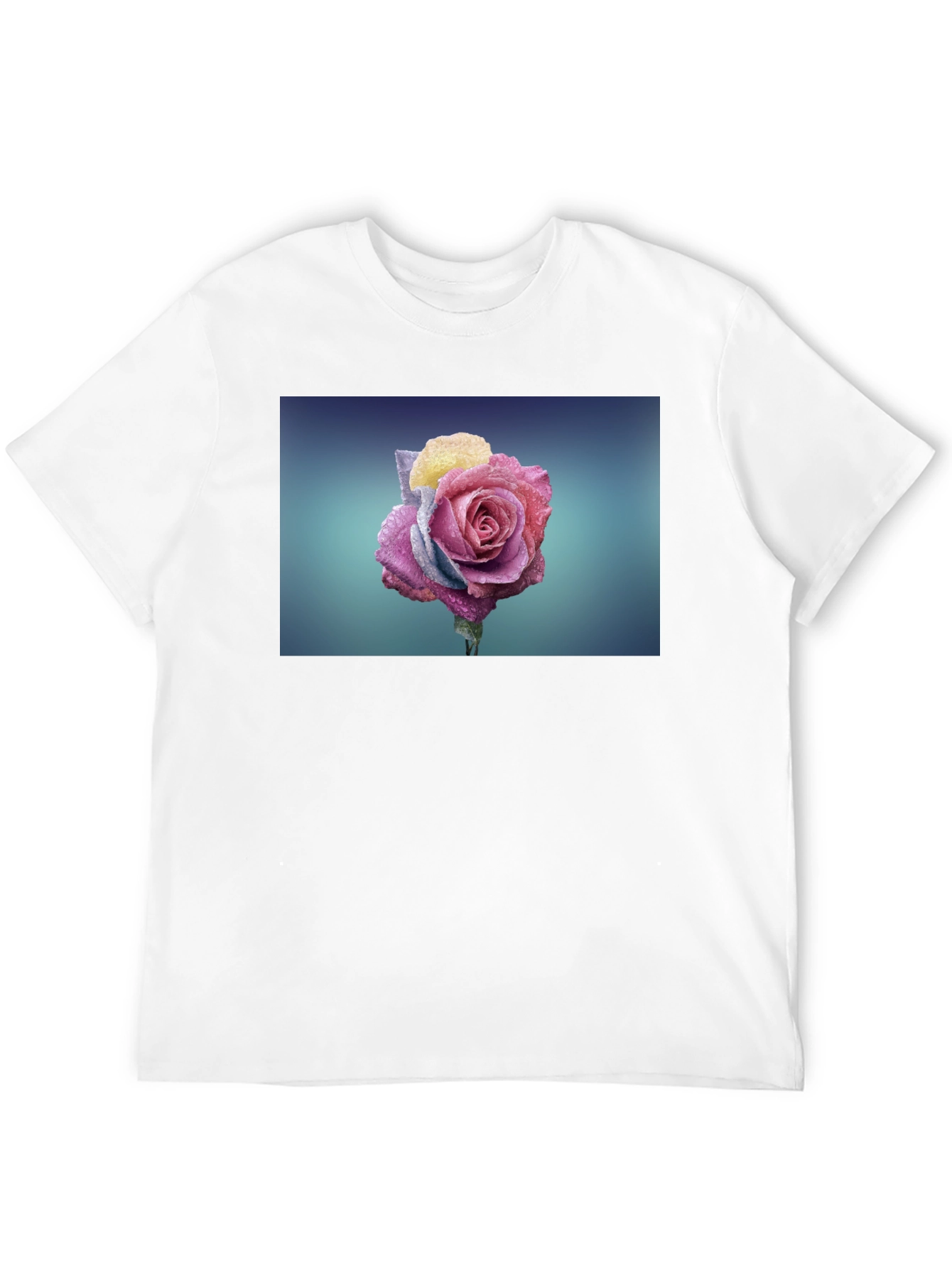 Rose Graphic Tee - Modern Black T-Shirt