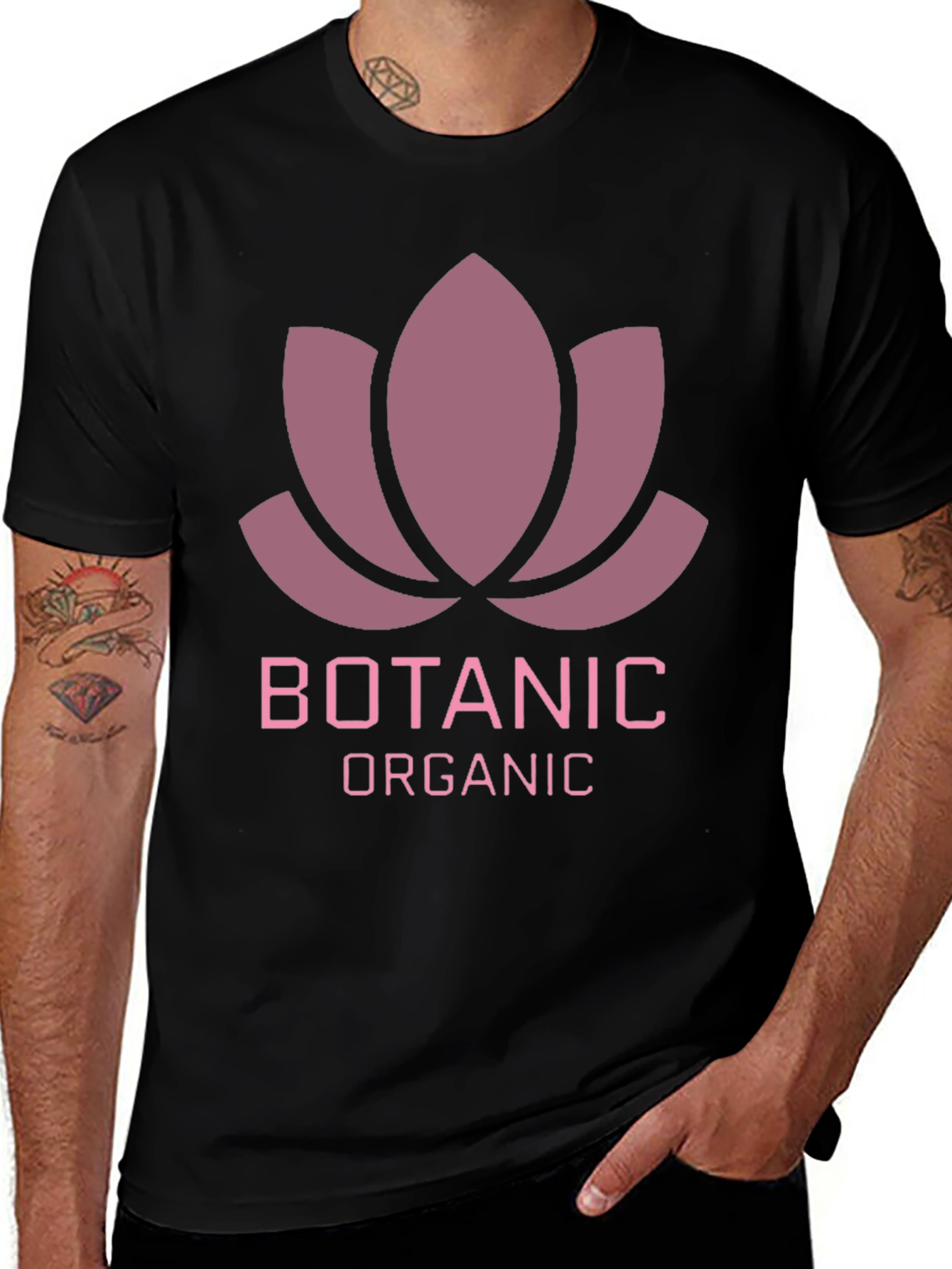 Botanic Organic Graphic Tee - Black Casual T-Shirt