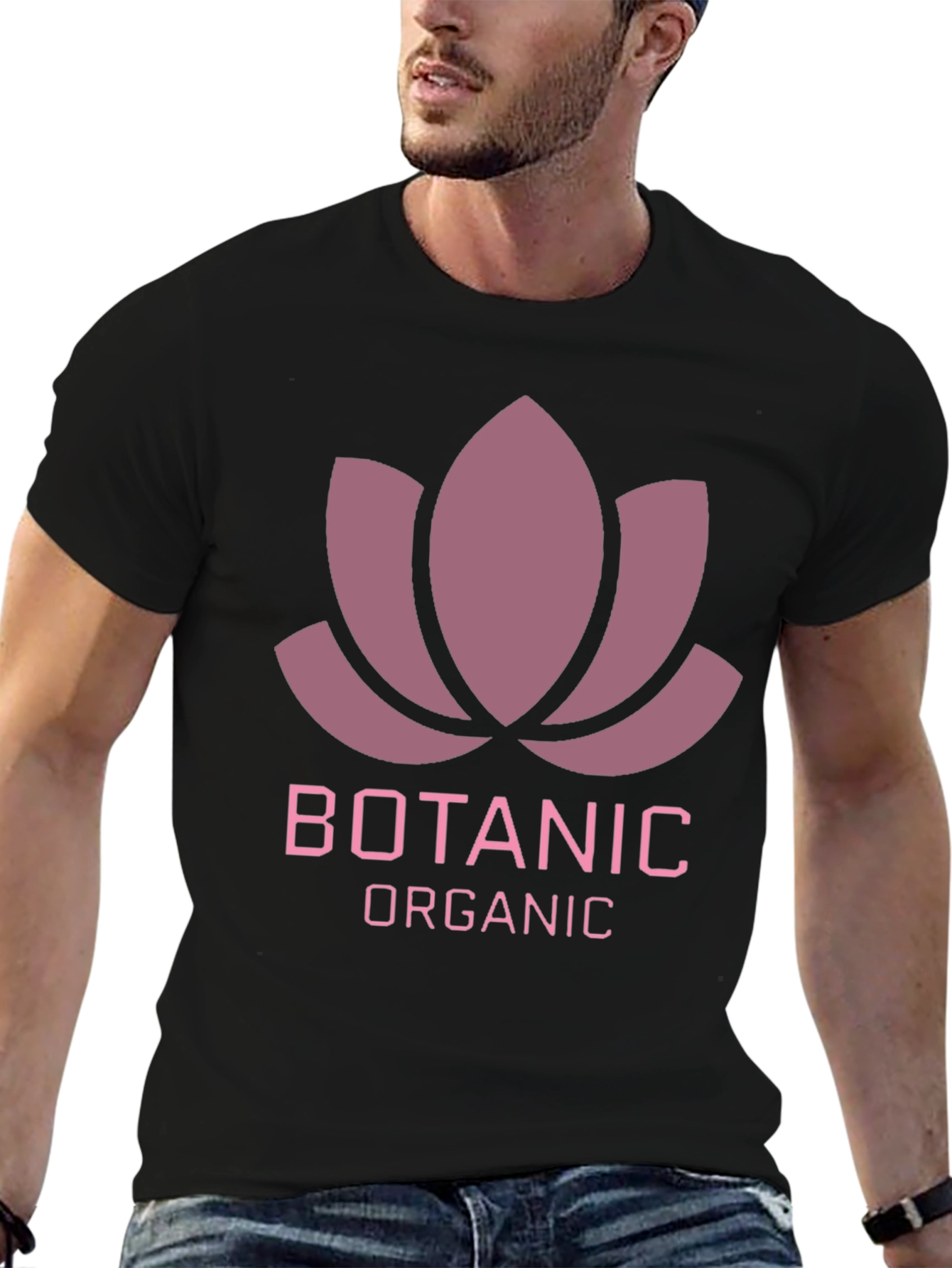 Botanic Organic Graphic Tee - Black Casual T-Shirt
