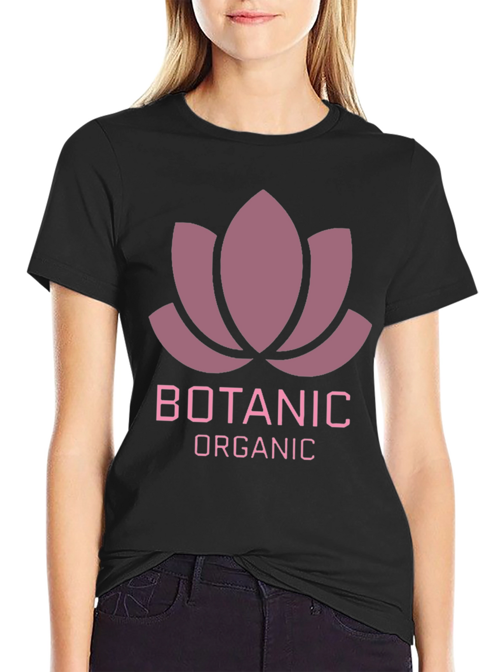 Botanic Organic Graphic Tee - Black Casual T-Shirt