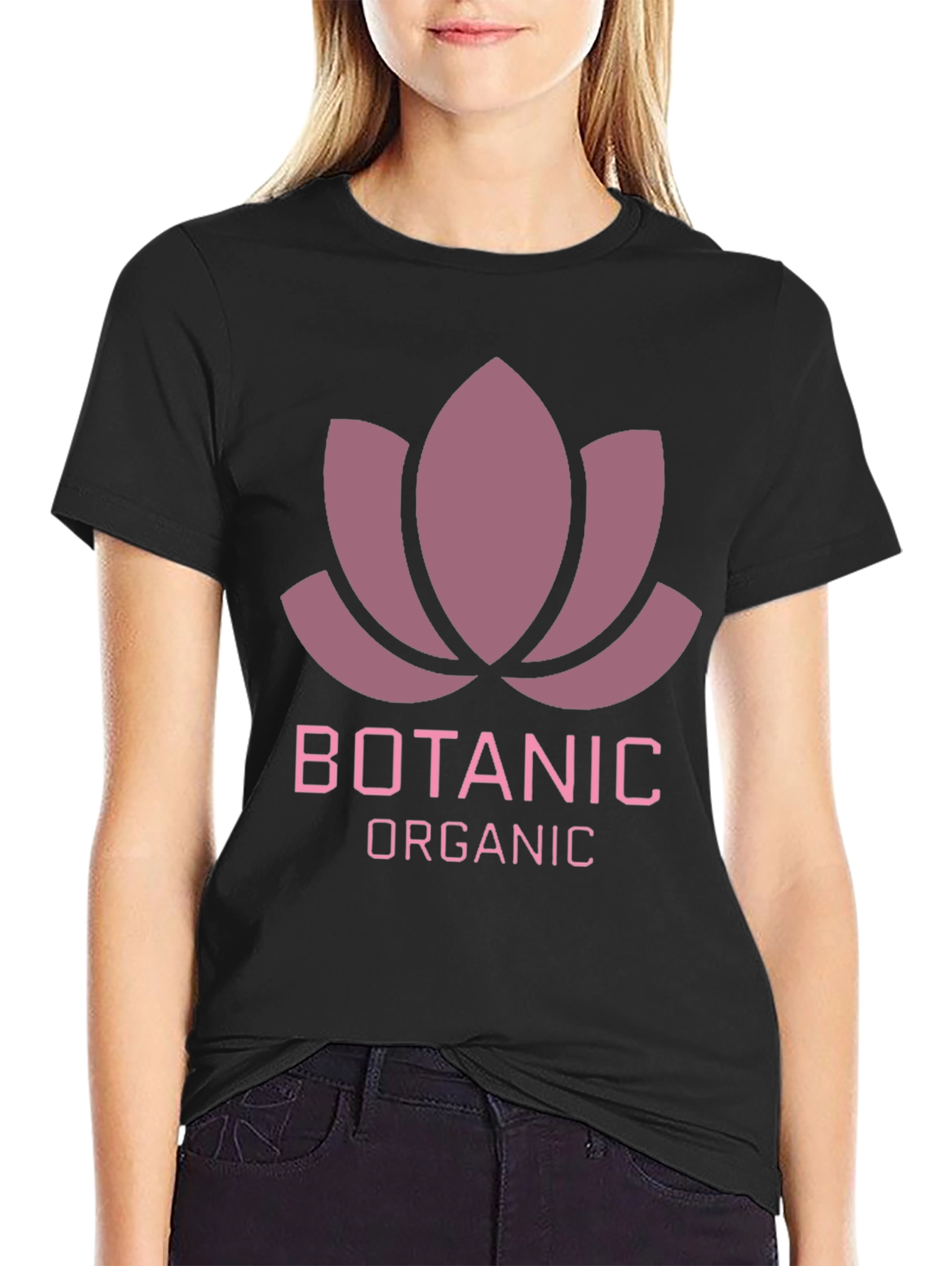 Botanic Organic Graphic Tee - Black Casual T-Shirt