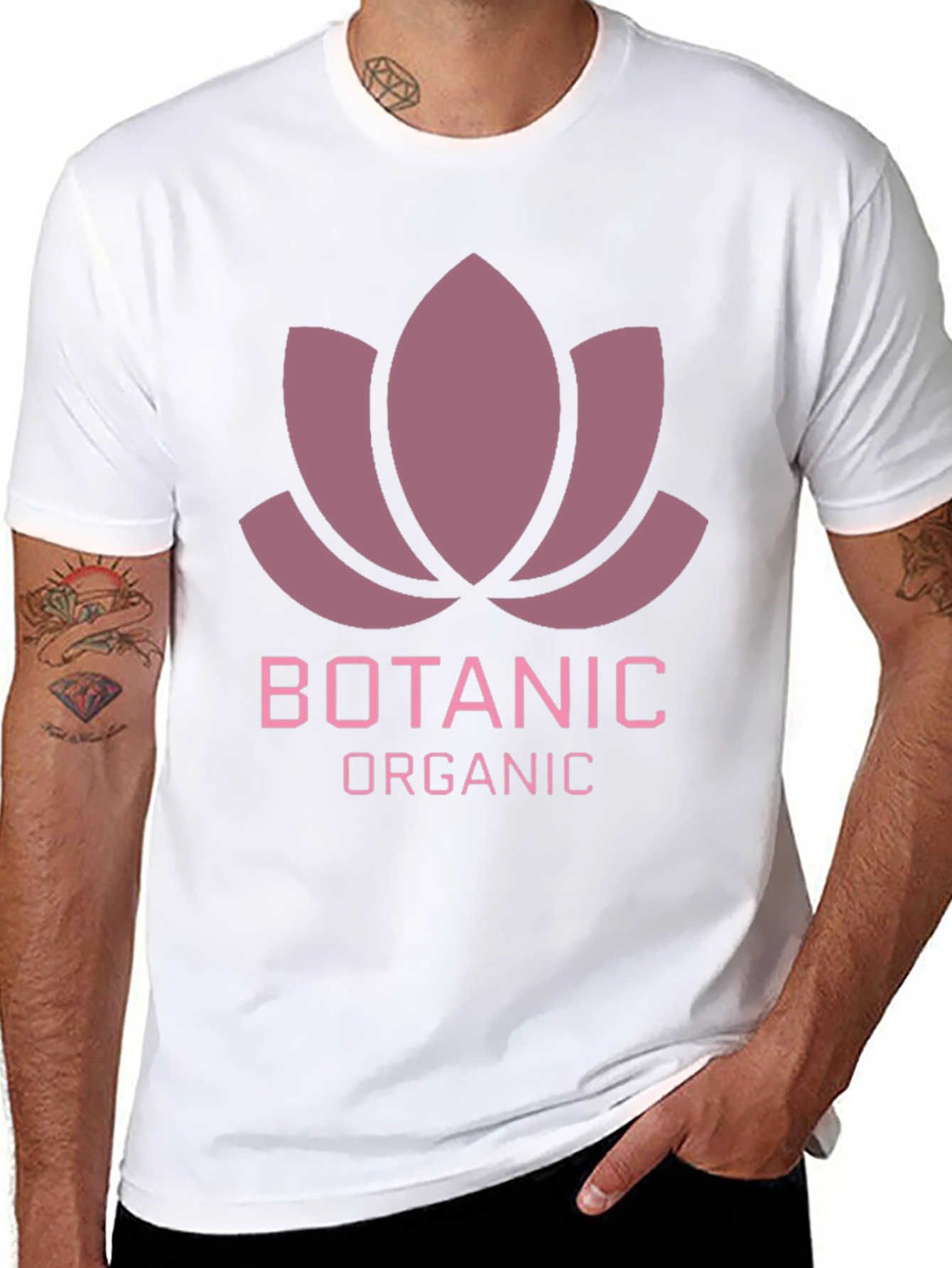 Botanic Organic Graphic Tee - Black Casual T-Shirt