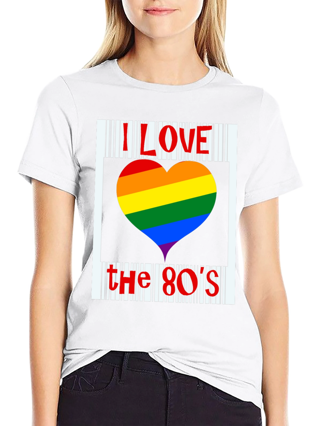 I Love the 80s Rainbow Heart T-Shirt
