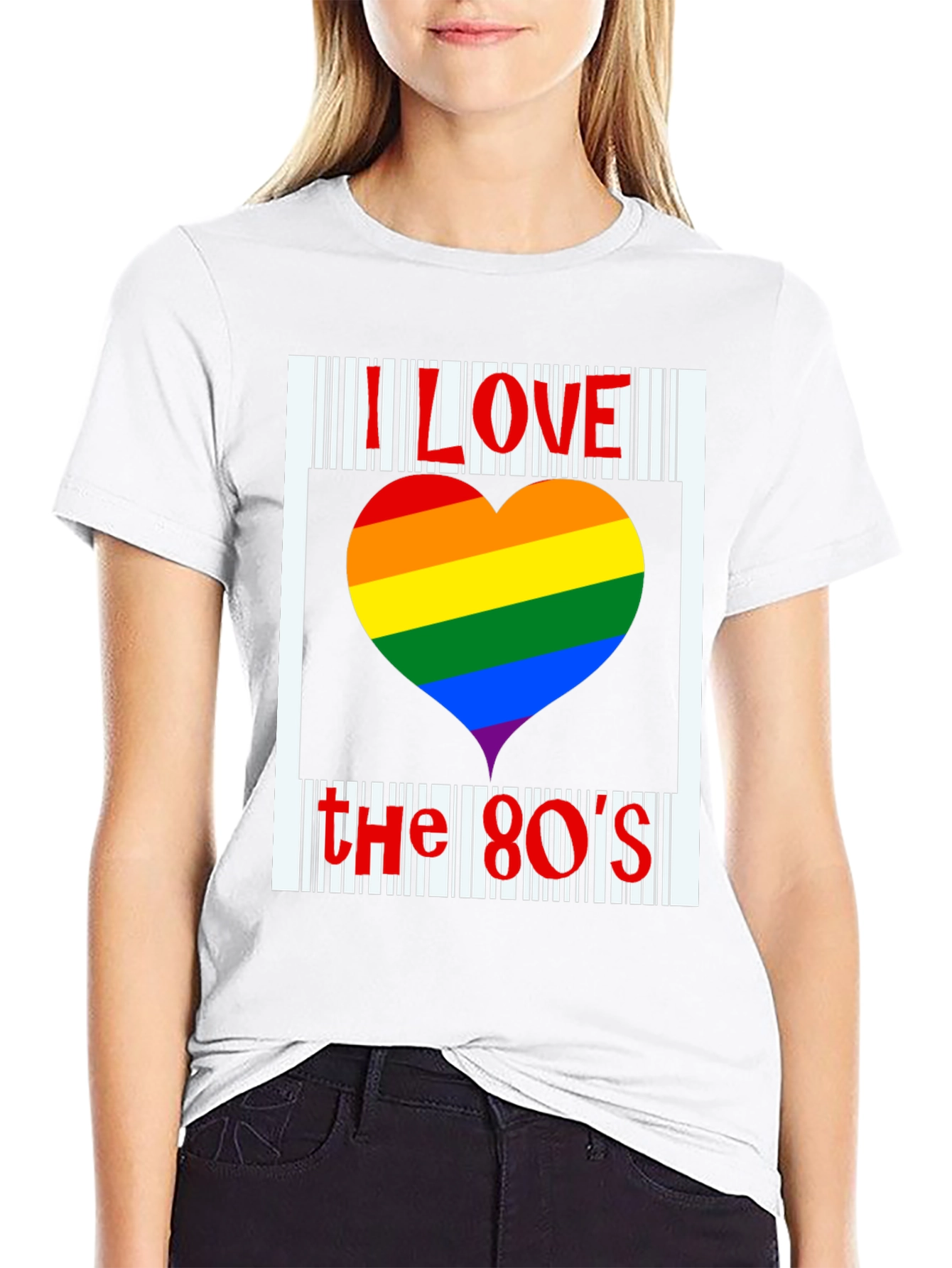 I Love the 80s Rainbow Heart T-Shirt