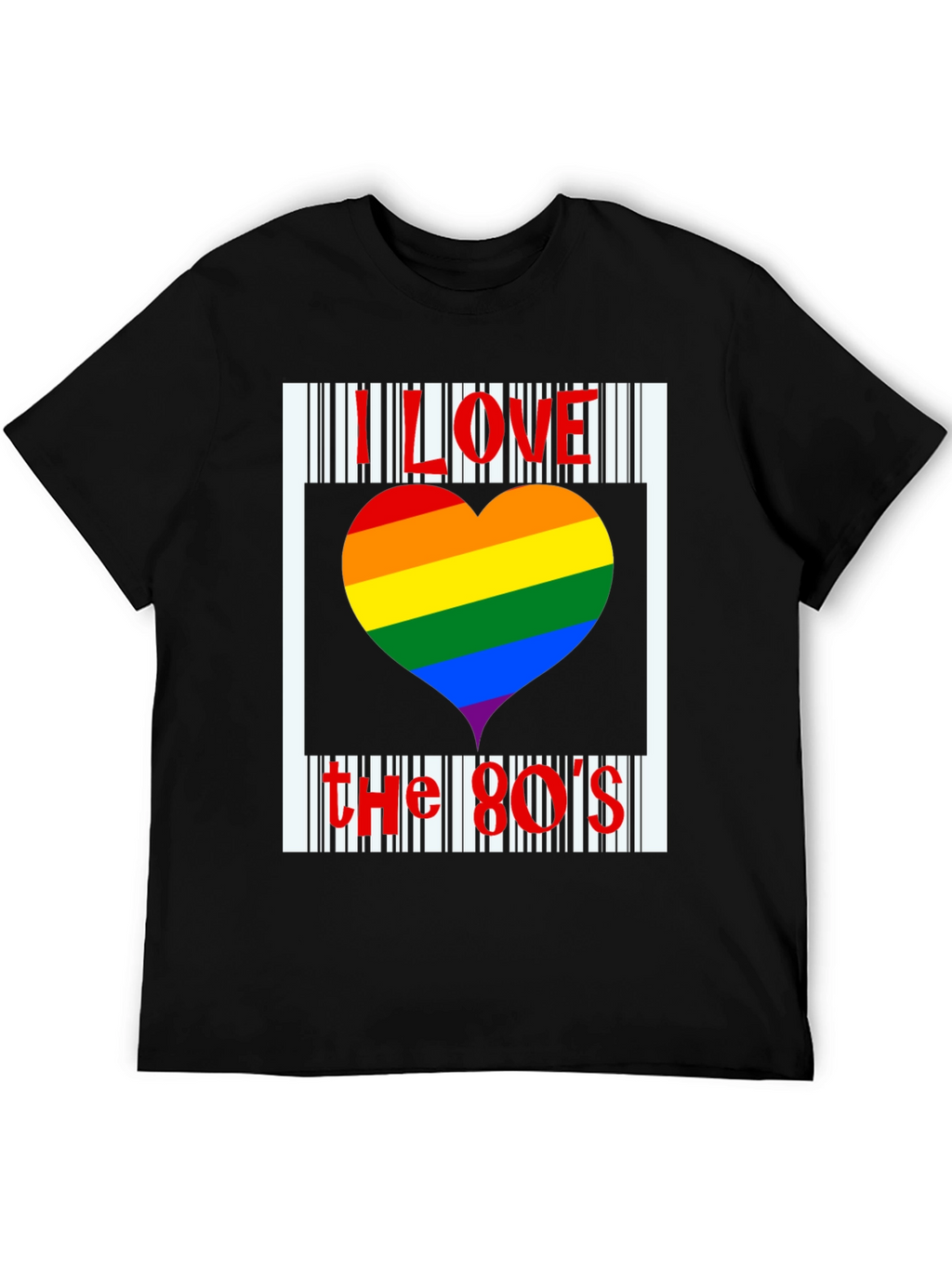 I Love the 80s Rainbow Heart T-Shirt