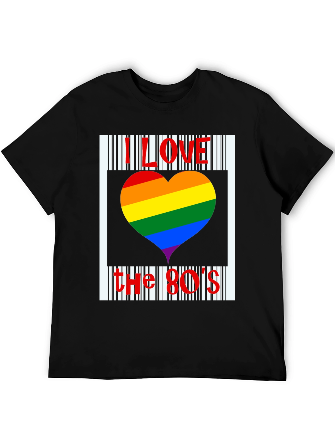 I Love the 80s Rainbow Heart T-Shirt