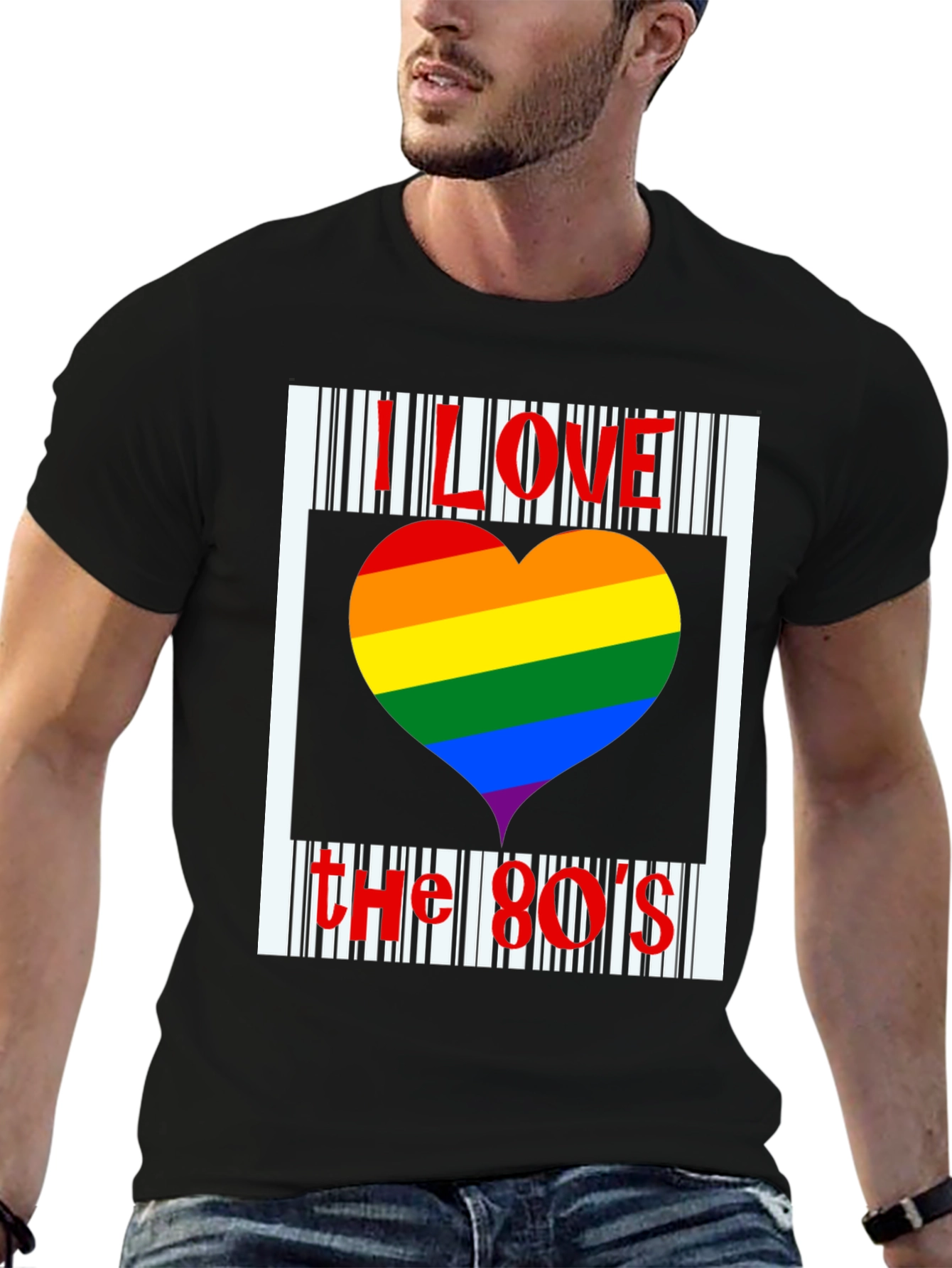 I Love the 80s Rainbow Heart T-Shirt