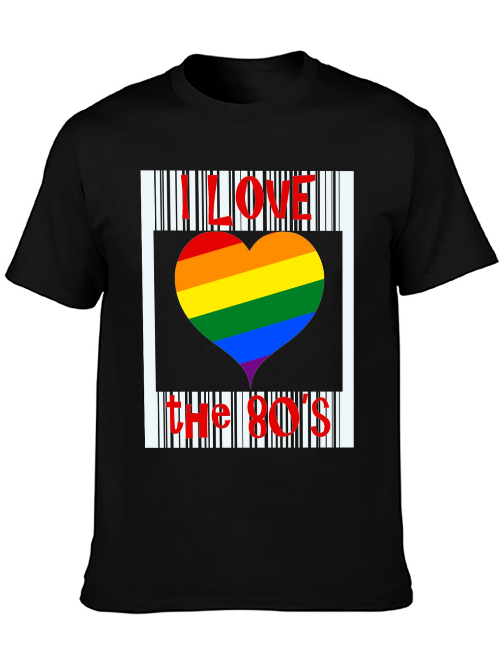 I Love the 80s Rainbow Heart T-Shirt