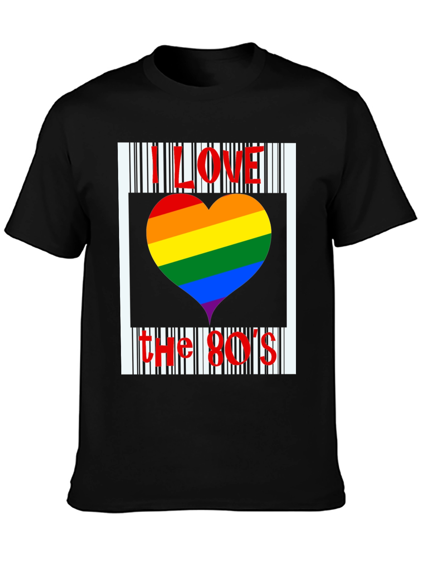 I Love the 80s Rainbow Heart T-Shirt