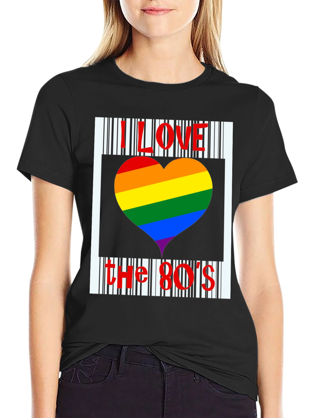 I Love the 80s Rainbow Heart T-Shirt