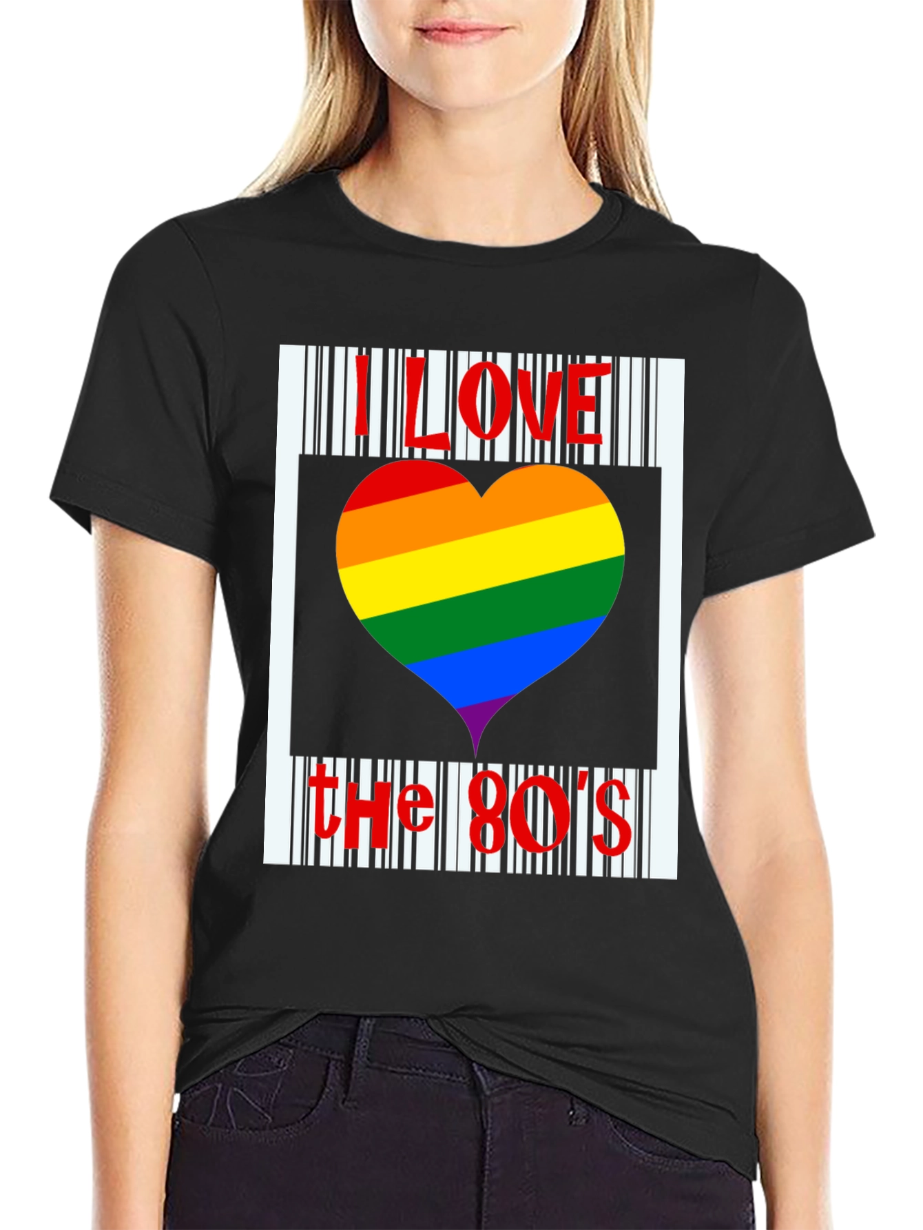 I Love the 80s Rainbow Heart T-Shirt