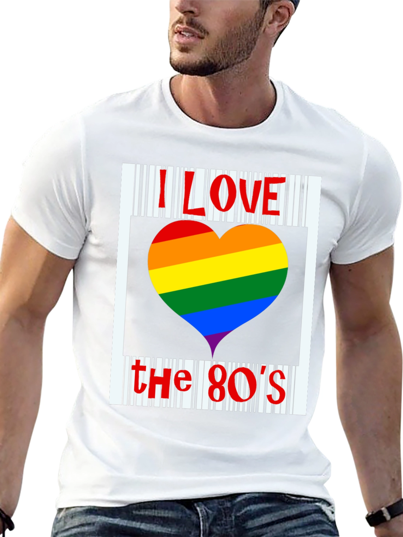 I Love the 80s Rainbow Heart T-Shirt