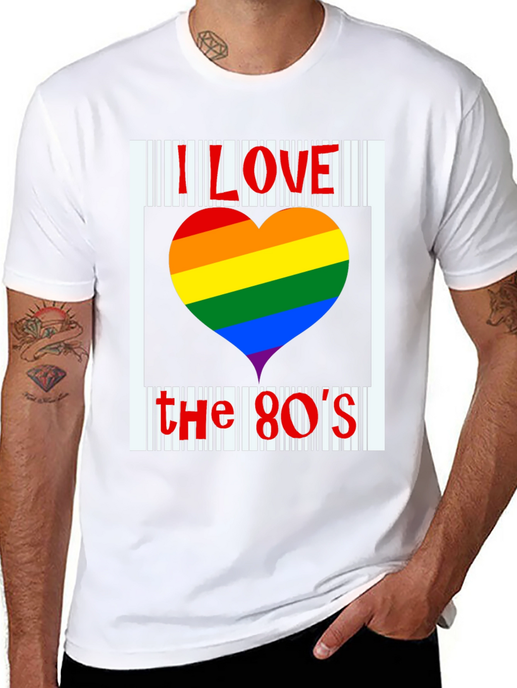 I Love the 80s Rainbow Heart T-Shirt