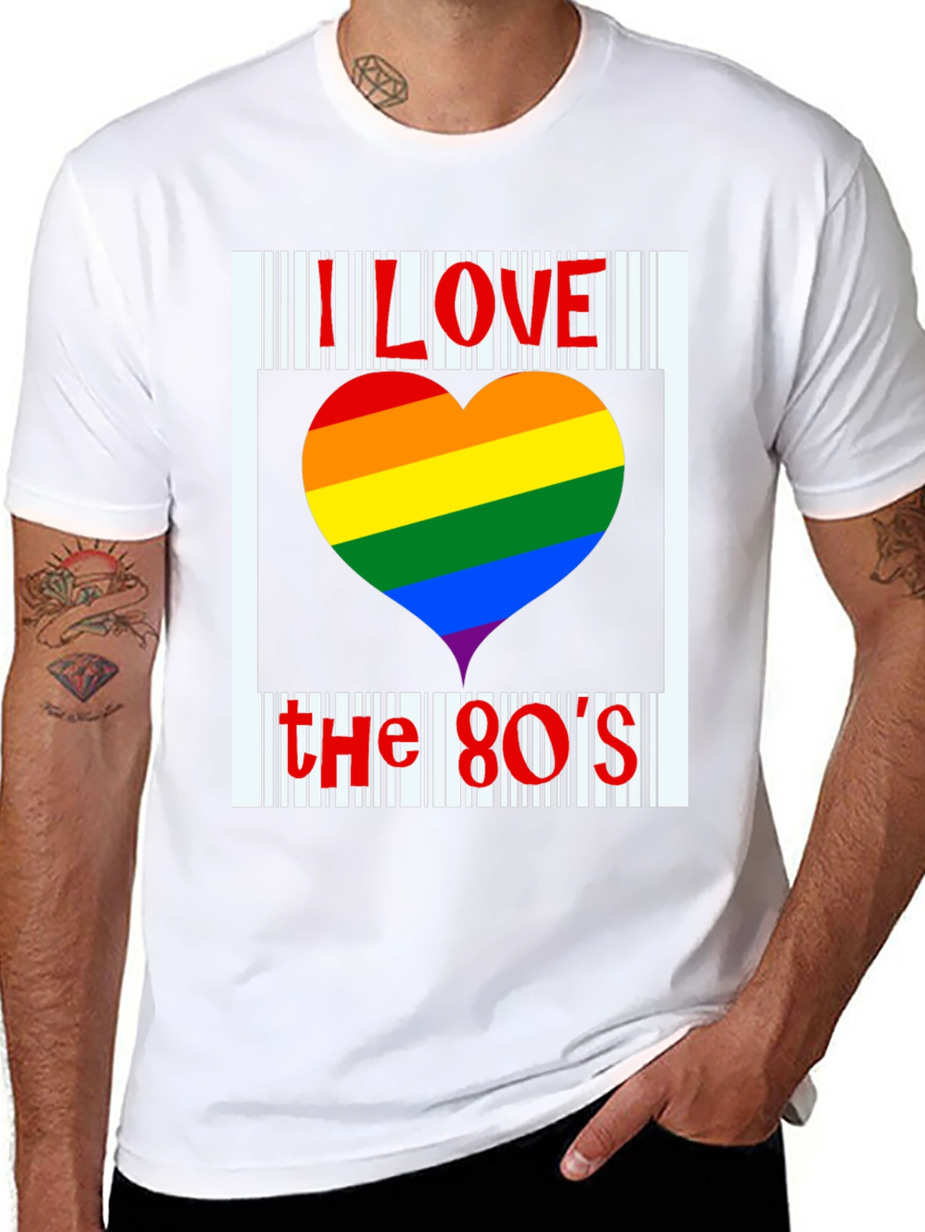 I Love the 80s Rainbow Heart T-Shirt