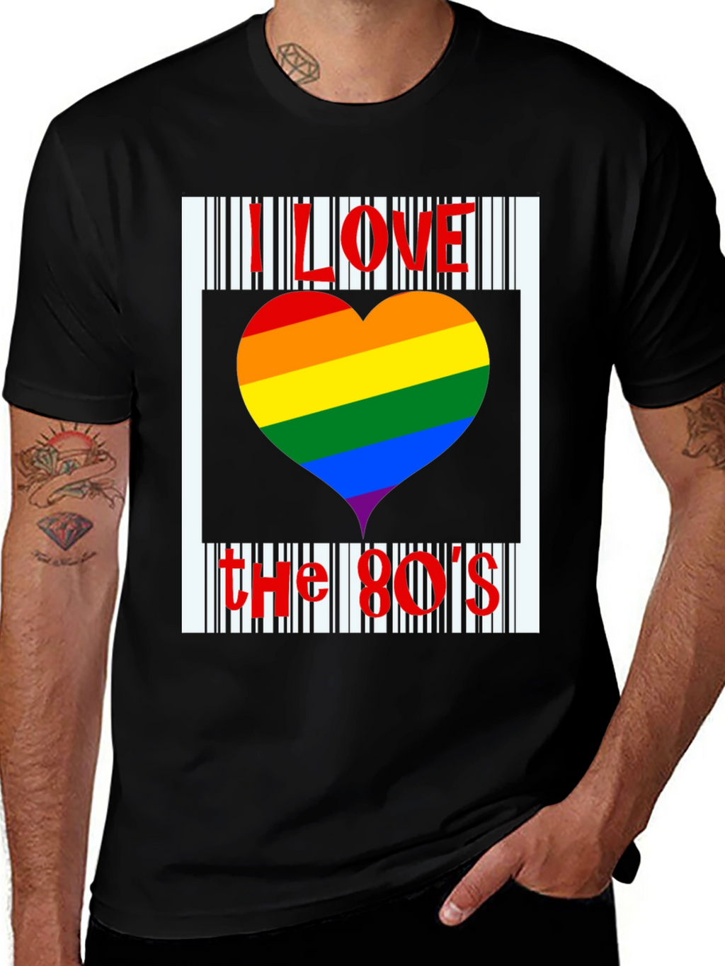 I Love the 80s Rainbow Heart T-Shirt