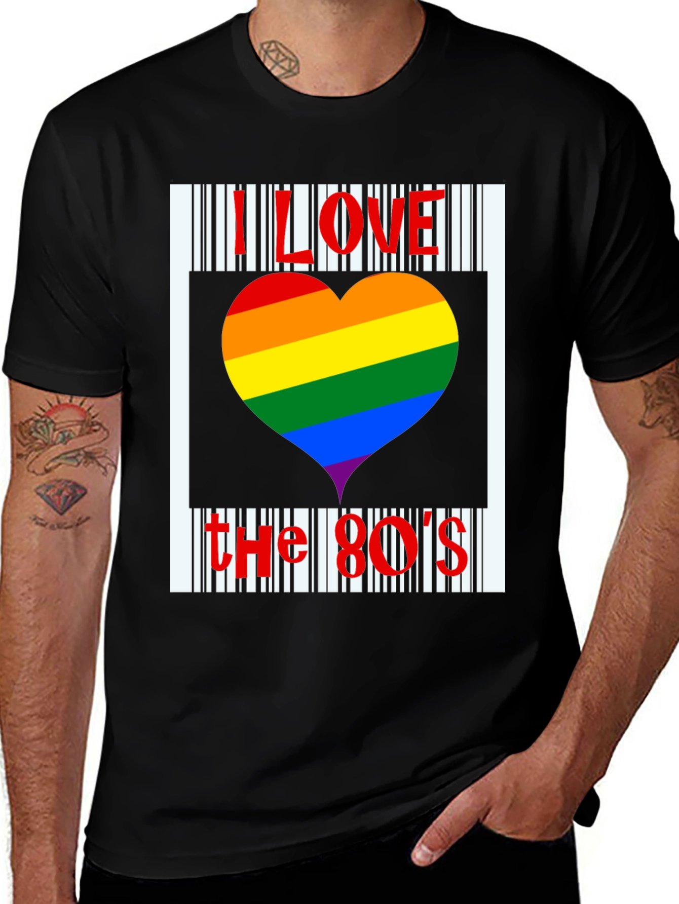 I Love the 80s Rainbow Heart T-Shirt