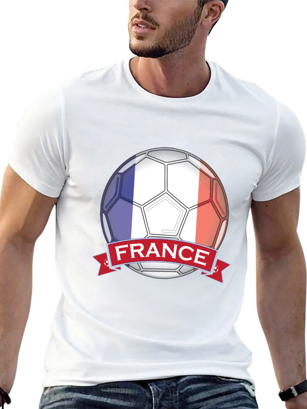 France Soccer Ball T-Shirt - Black Graphic Tee