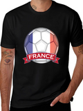 France Soccer Ball T-Shirt - Black Graphic Tee