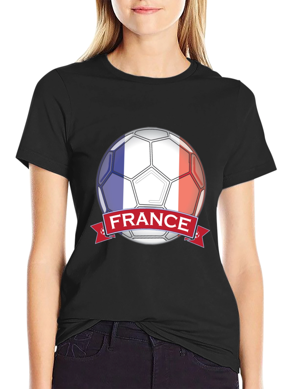 France Soccer Ball T-Shirt - Black Graphic Tee