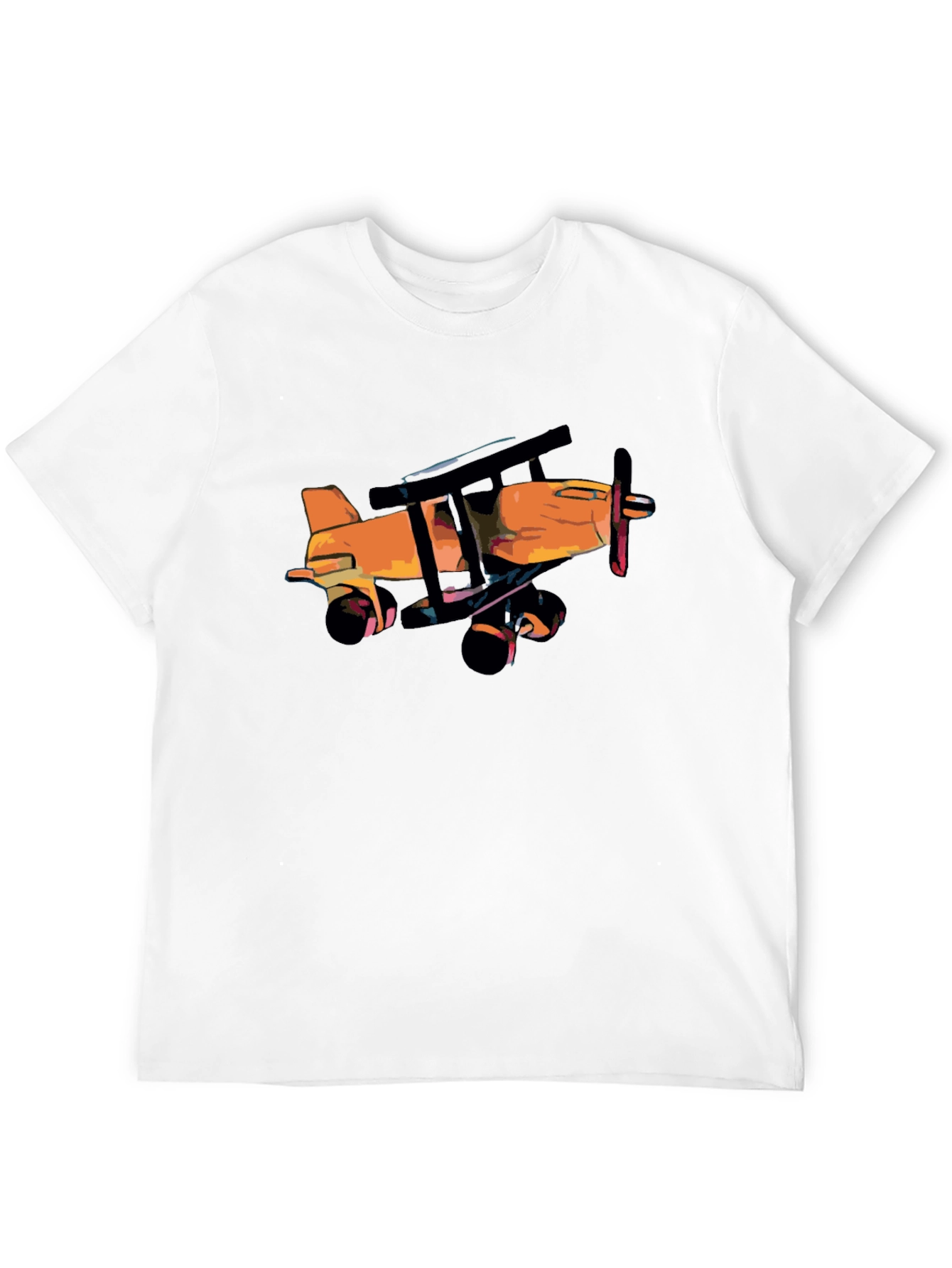 Vintage Biplane Graphic Tee - Black