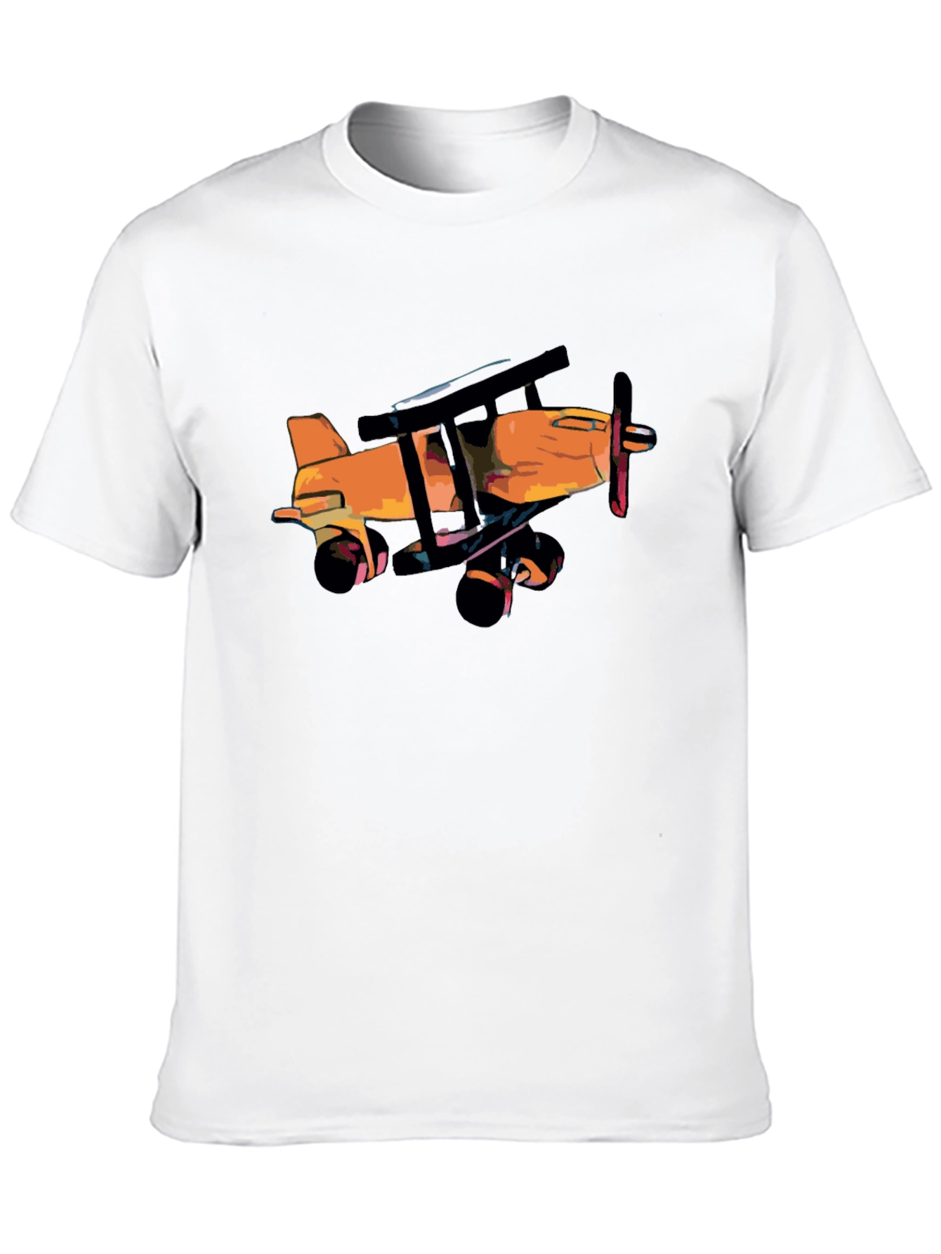 Vintage Biplane Graphic Tee - Black