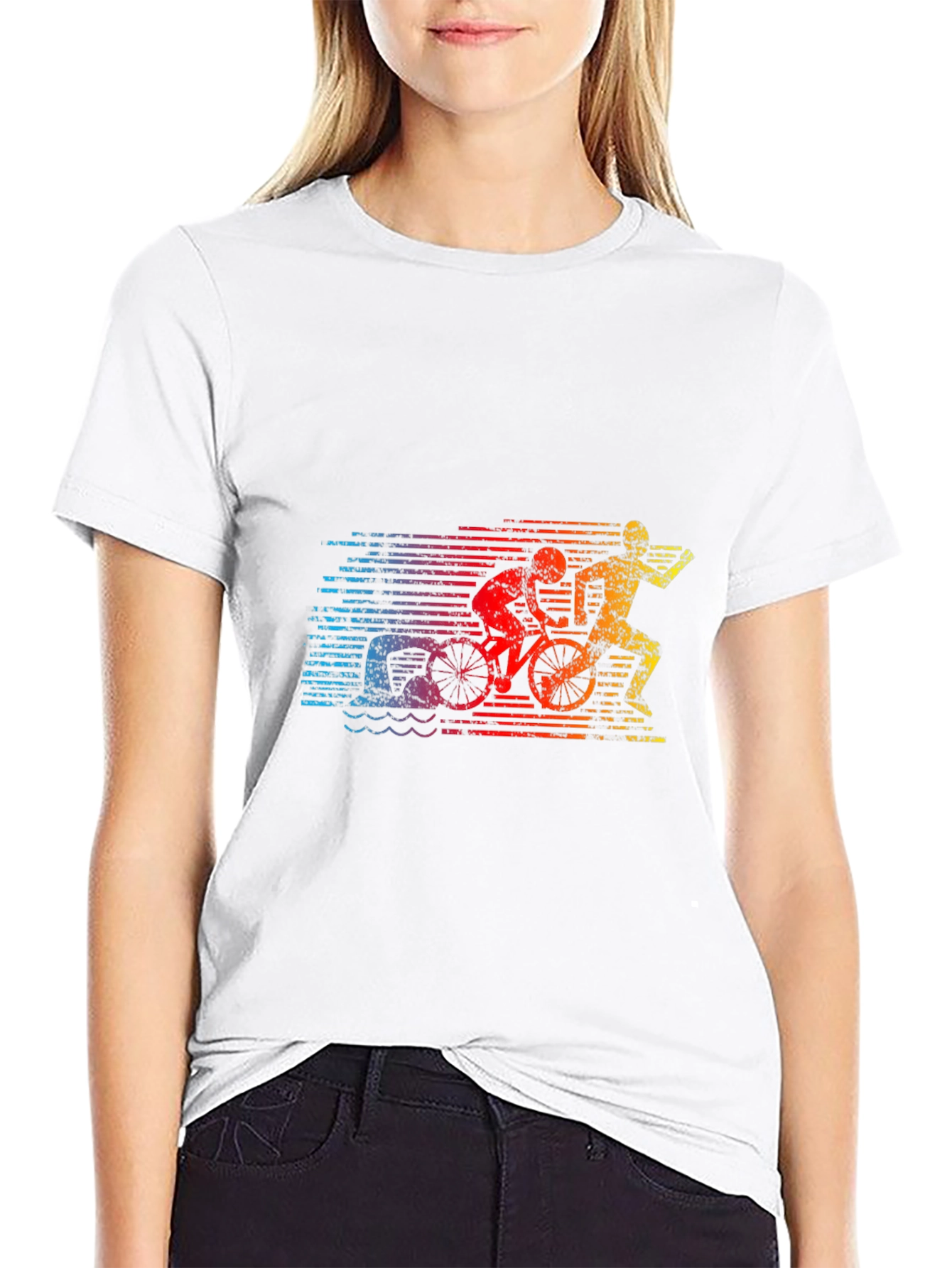 Triathlon Graphic Tee - Swim Bike Run T-Shirt