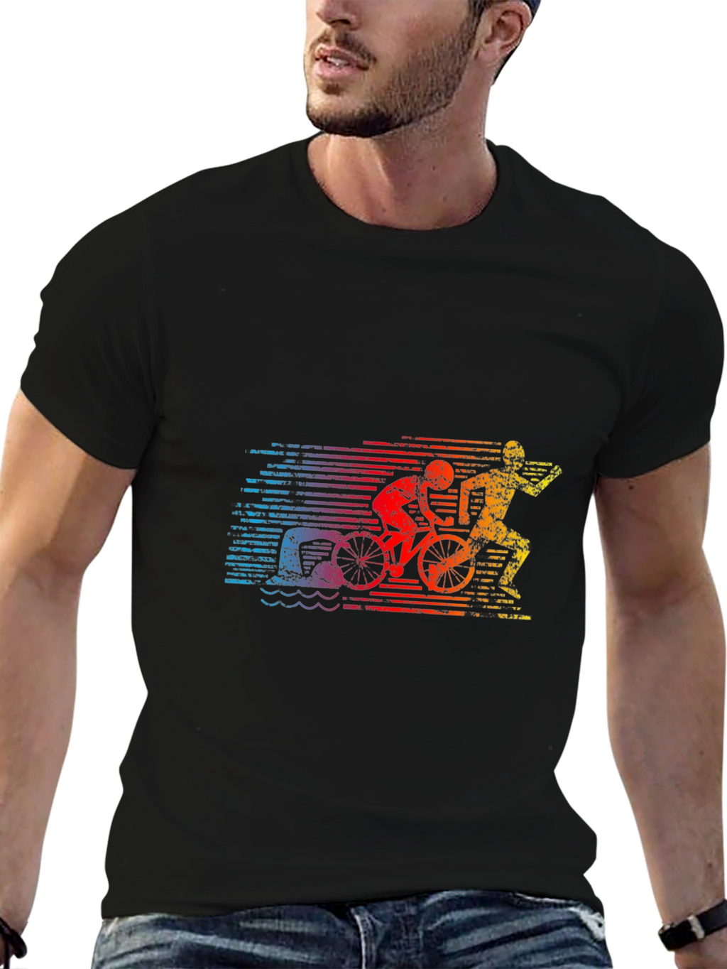 Triathlon Graphic Tee - Swim Bike Run T-Shirt