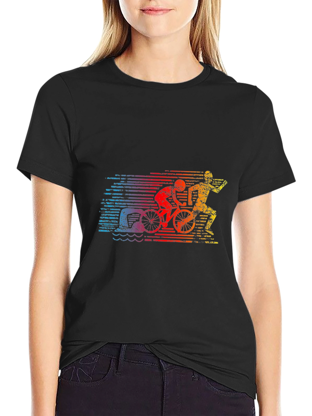Triathlon Graphic Tee - Swim Bike Run T-Shirt