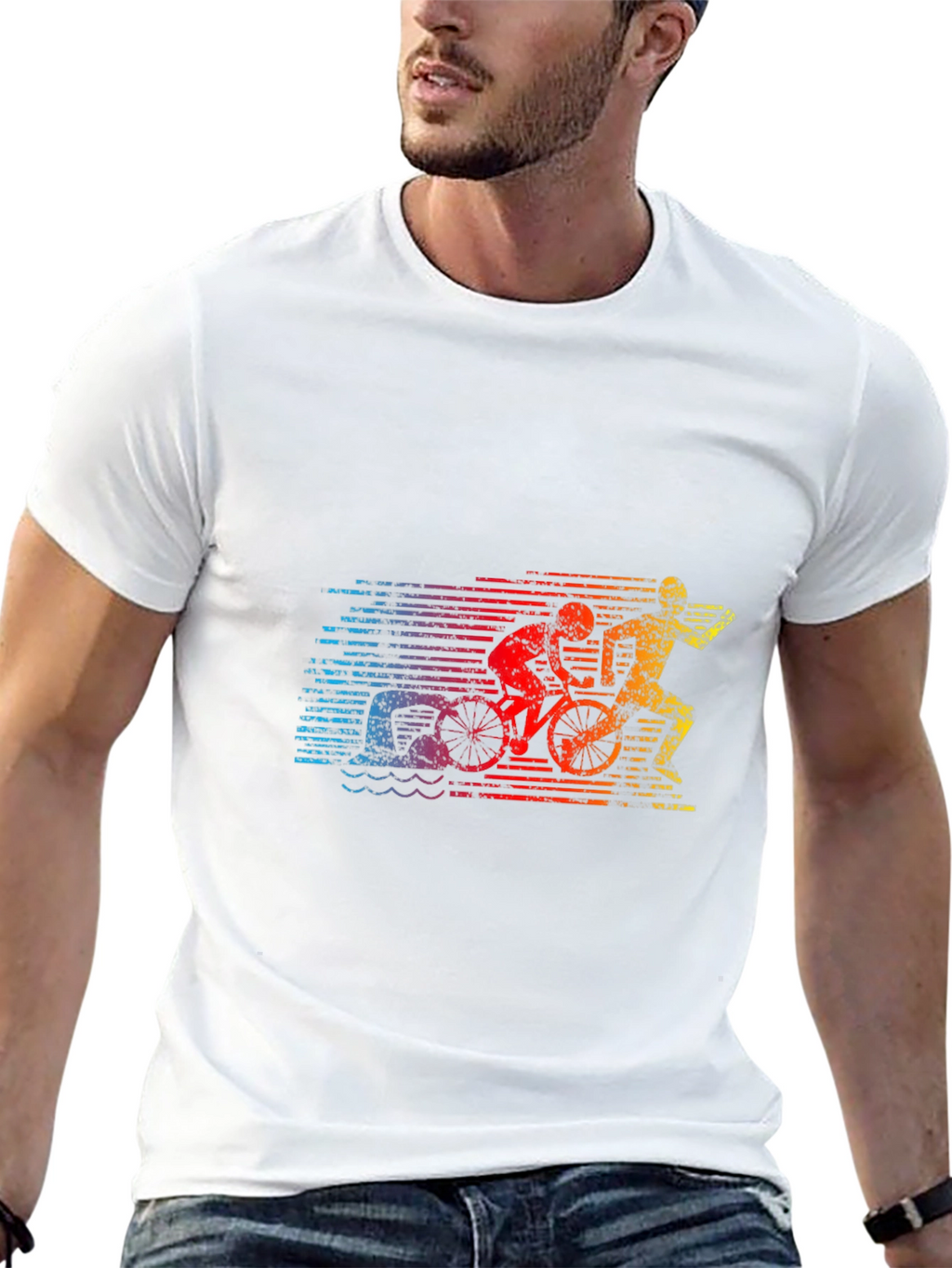 Triathlon Graphic Tee - Swim Bike Run T-Shirt