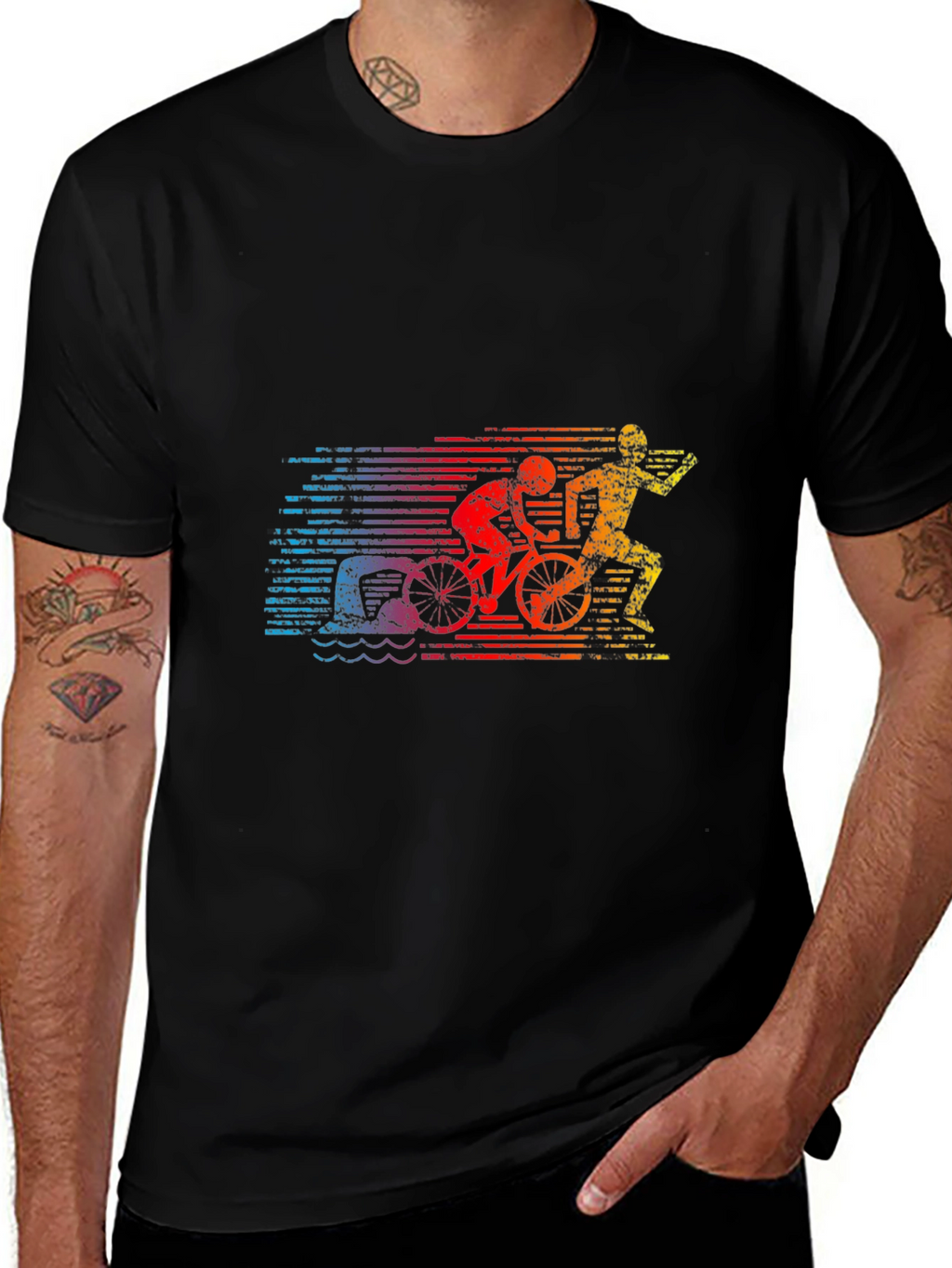 Triathlon Graphic Tee - Swim Bike Run T-Shirt