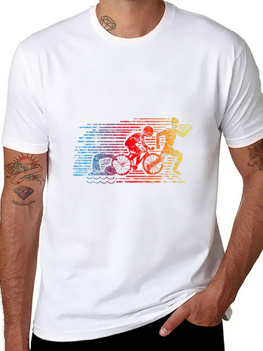 Triathlon Graphic Tee - Swim Bike Run T-Shirt