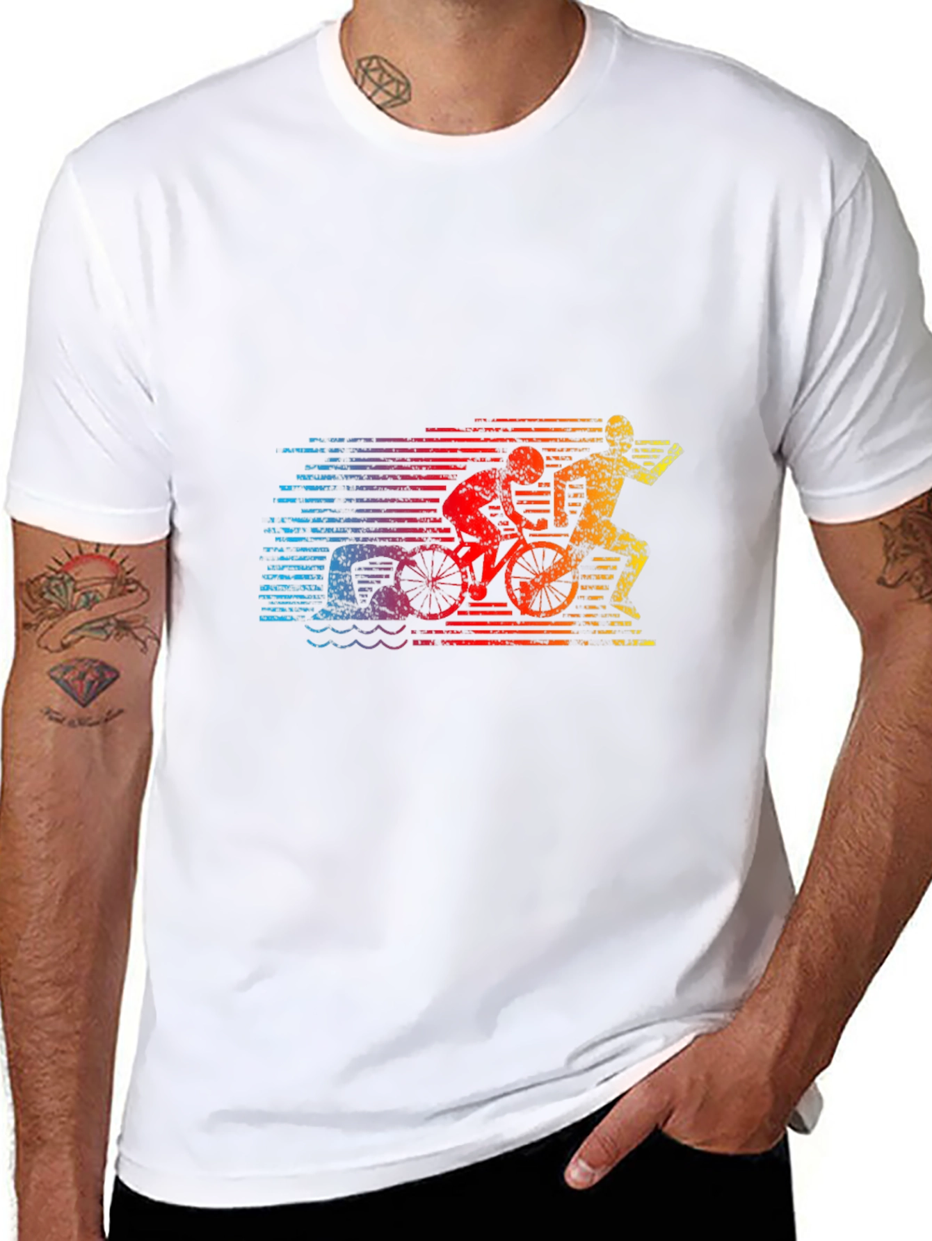 Triathlon Graphic Tee - Swim Bike Run T-Shirt