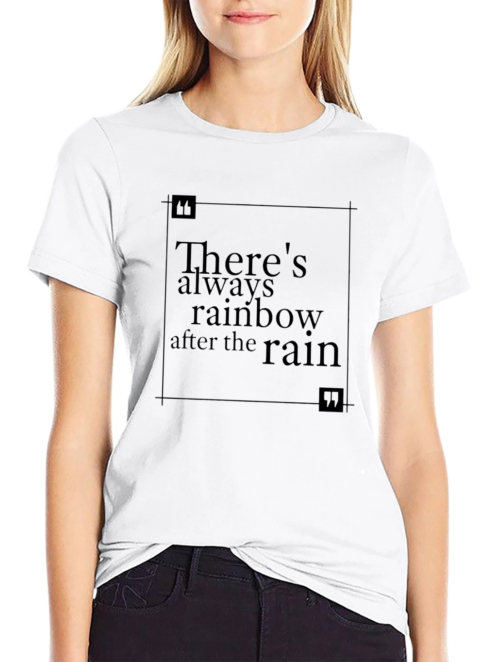 Rainbow After Rain Black T-Shirt - Inspirational Quote Tee