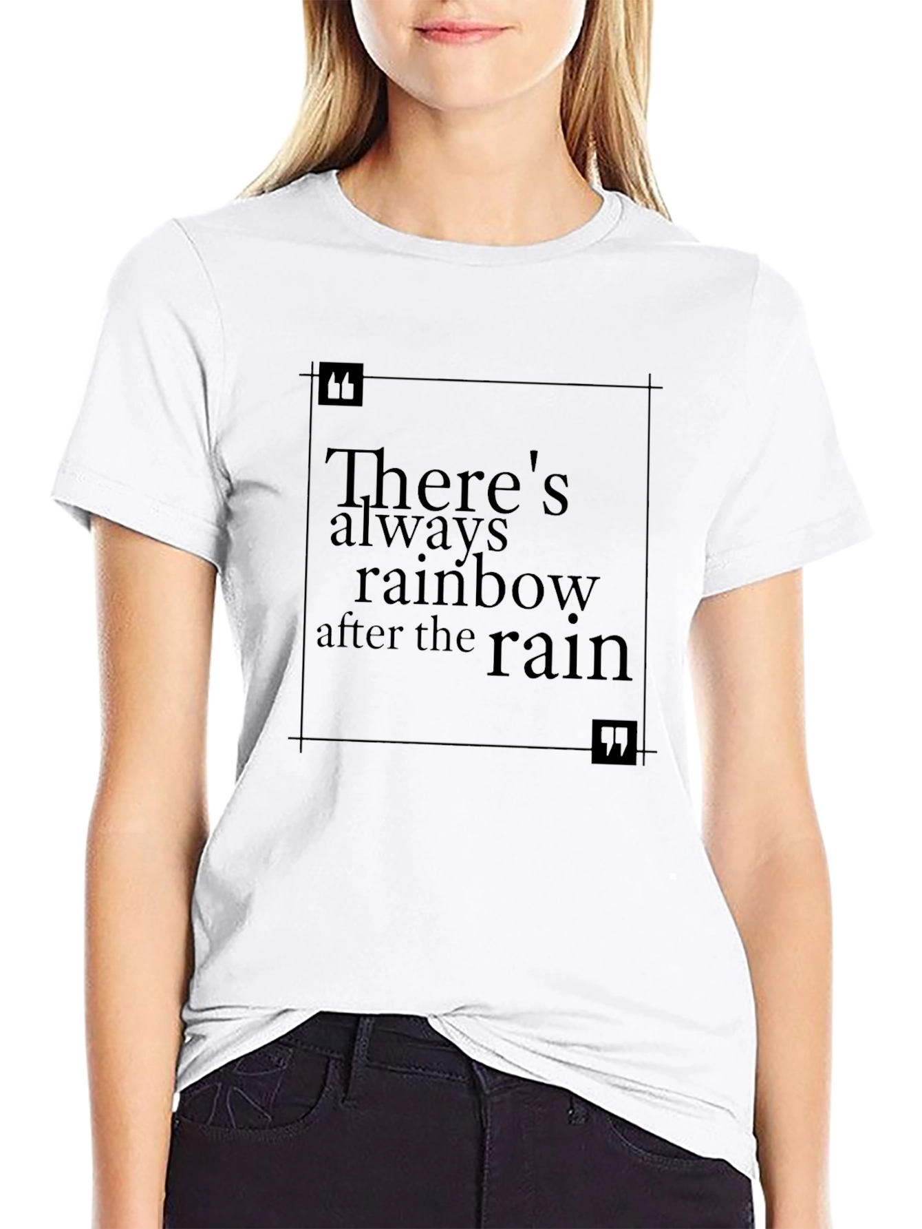 Rainbow After Rain Black T-Shirt - Inspirational Quote Tee