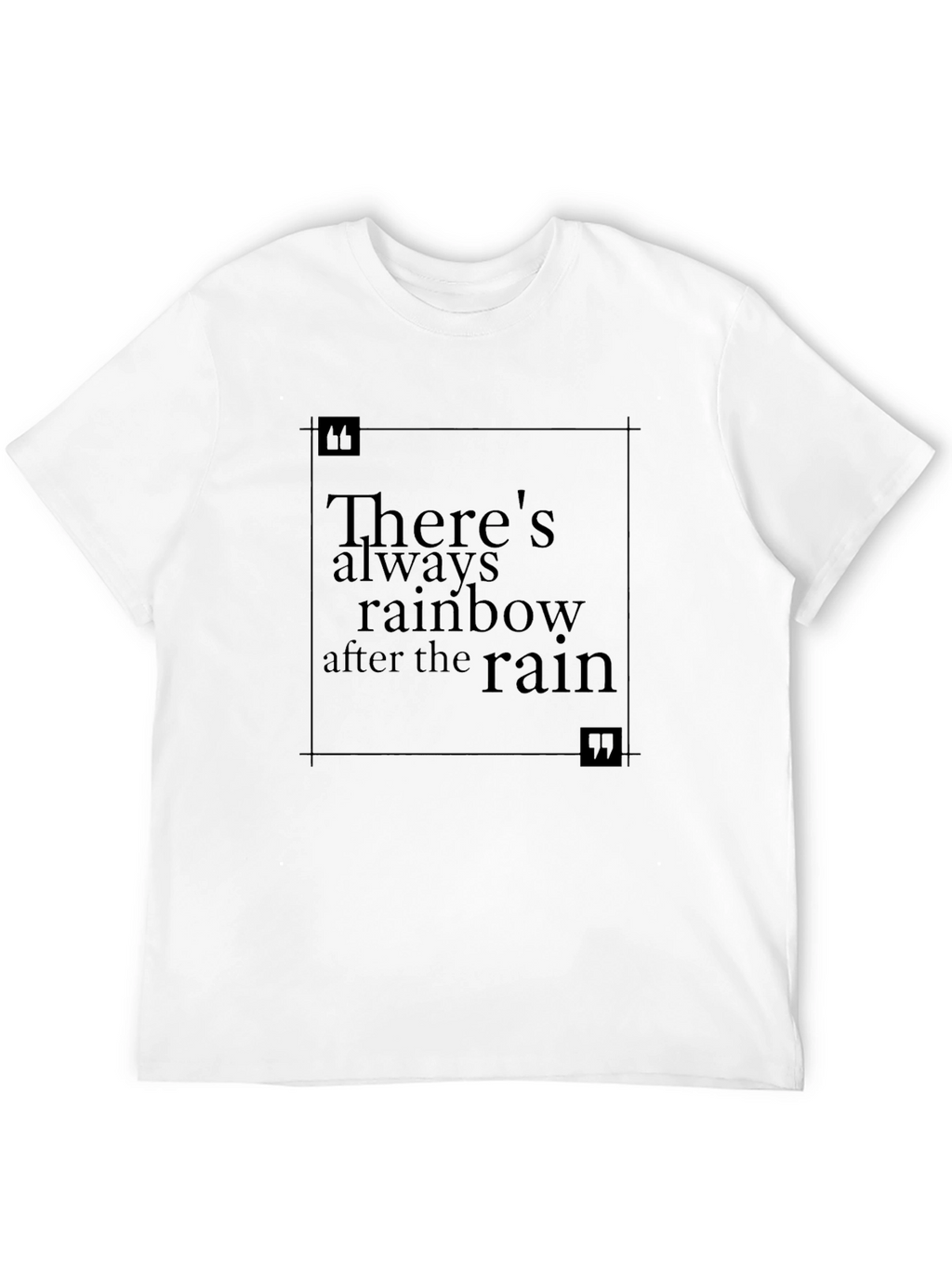 Rainbow After Rain Black T-Shirt - Inspirational Quote Tee