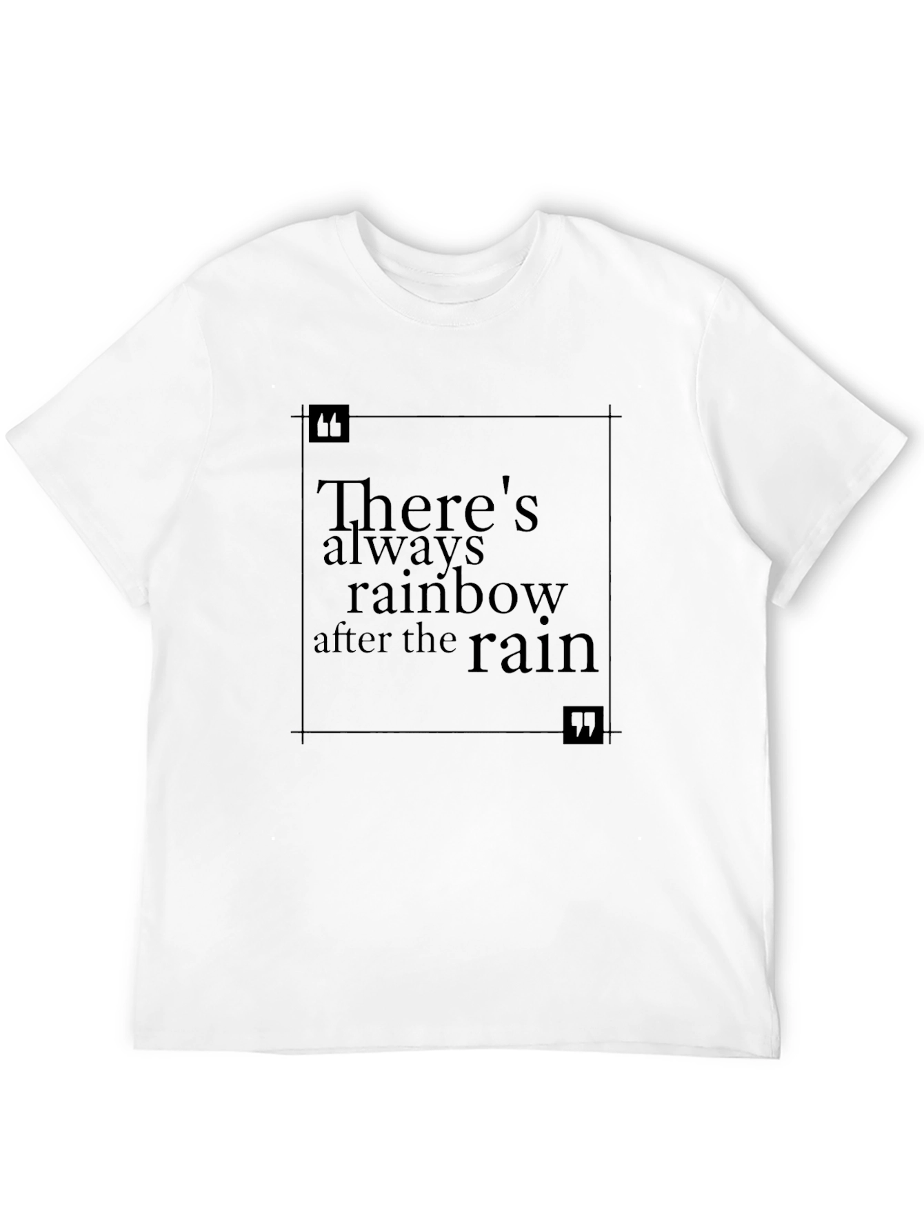 Rainbow After Rain Black T-Shirt - Inspirational Quote Tee