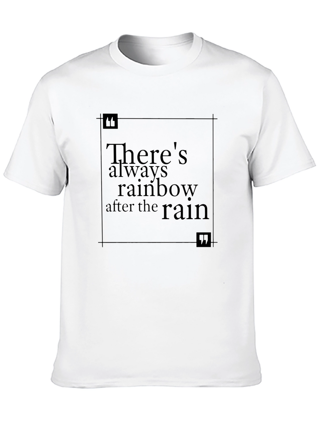 Rainbow After Rain Black T-Shirt - Inspirational Quote Tee