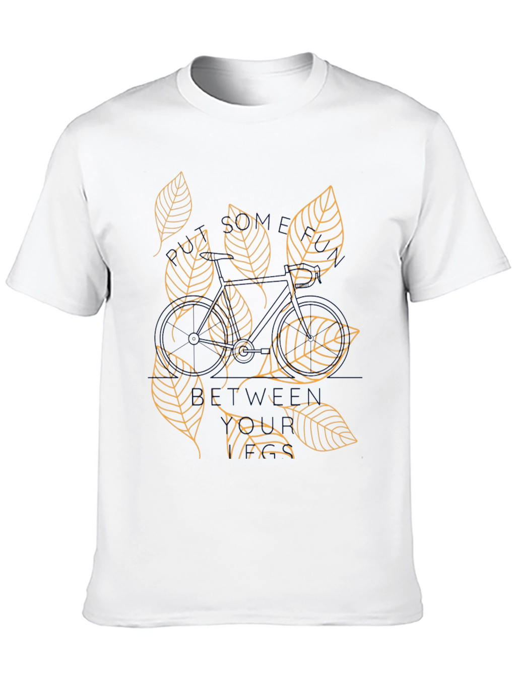 Mens Black T-Shirt with Leaf Design