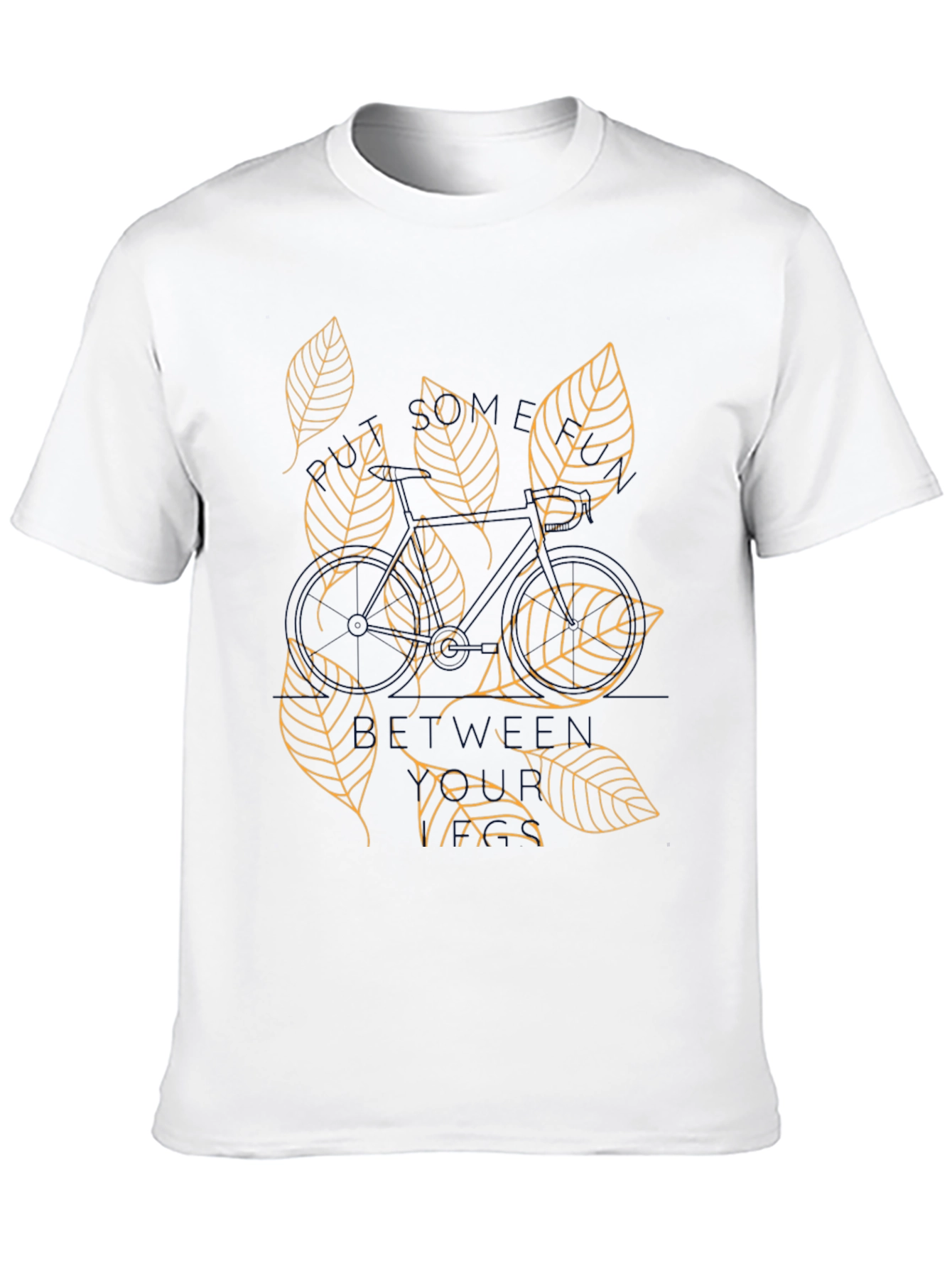 Mens Black T-Shirt with Leaf Design
