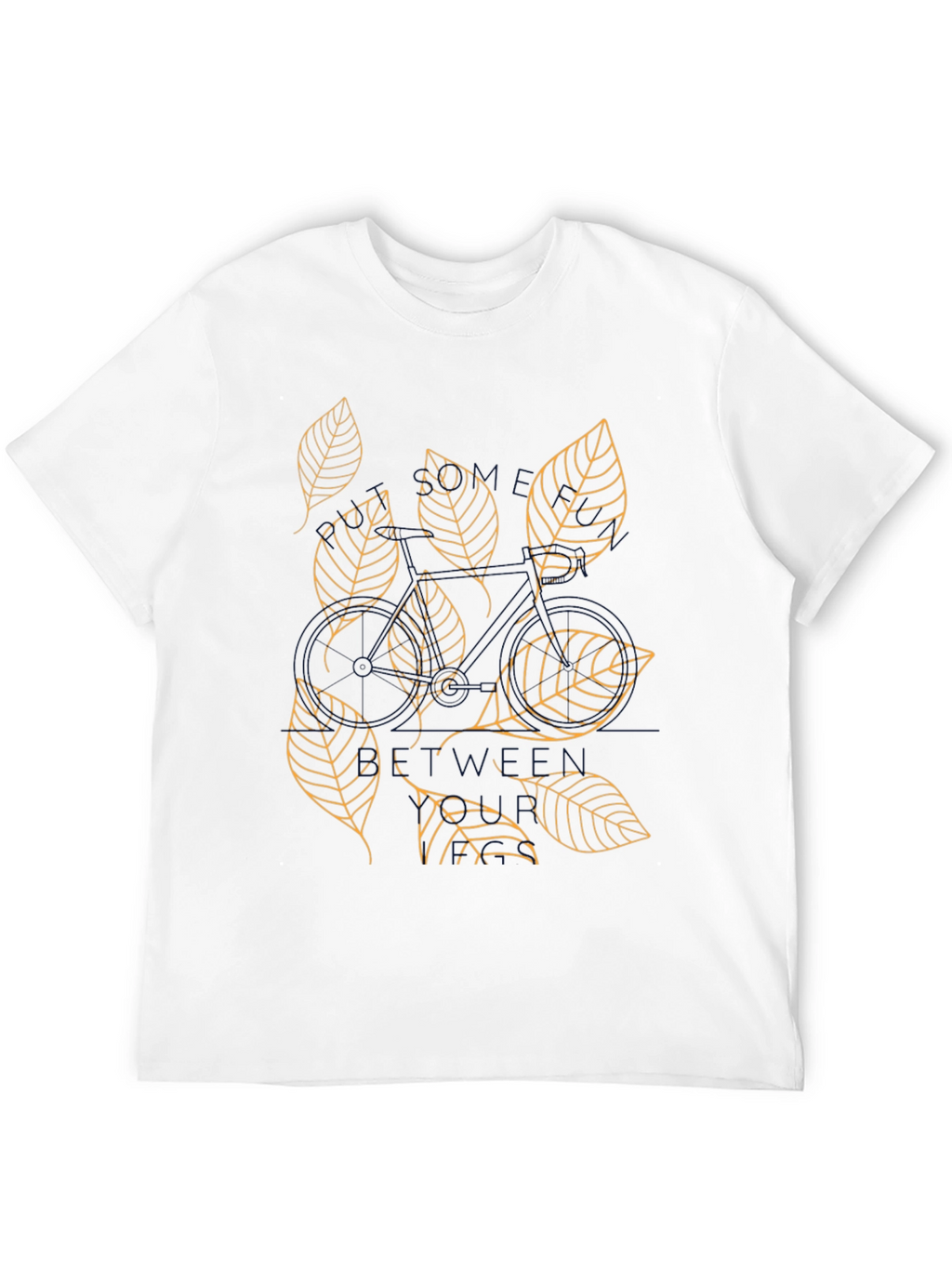 Mens Black T-Shirt with Leaf Design