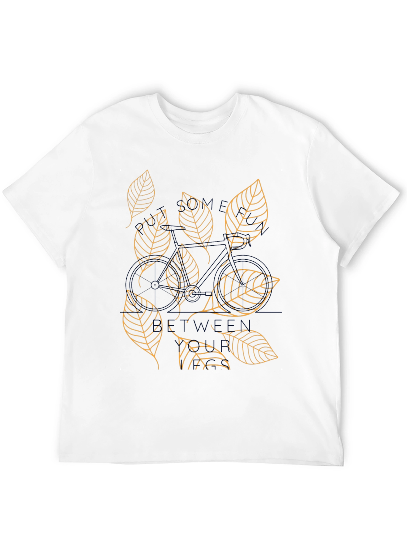 Mens Black T-Shirt with Leaf Design