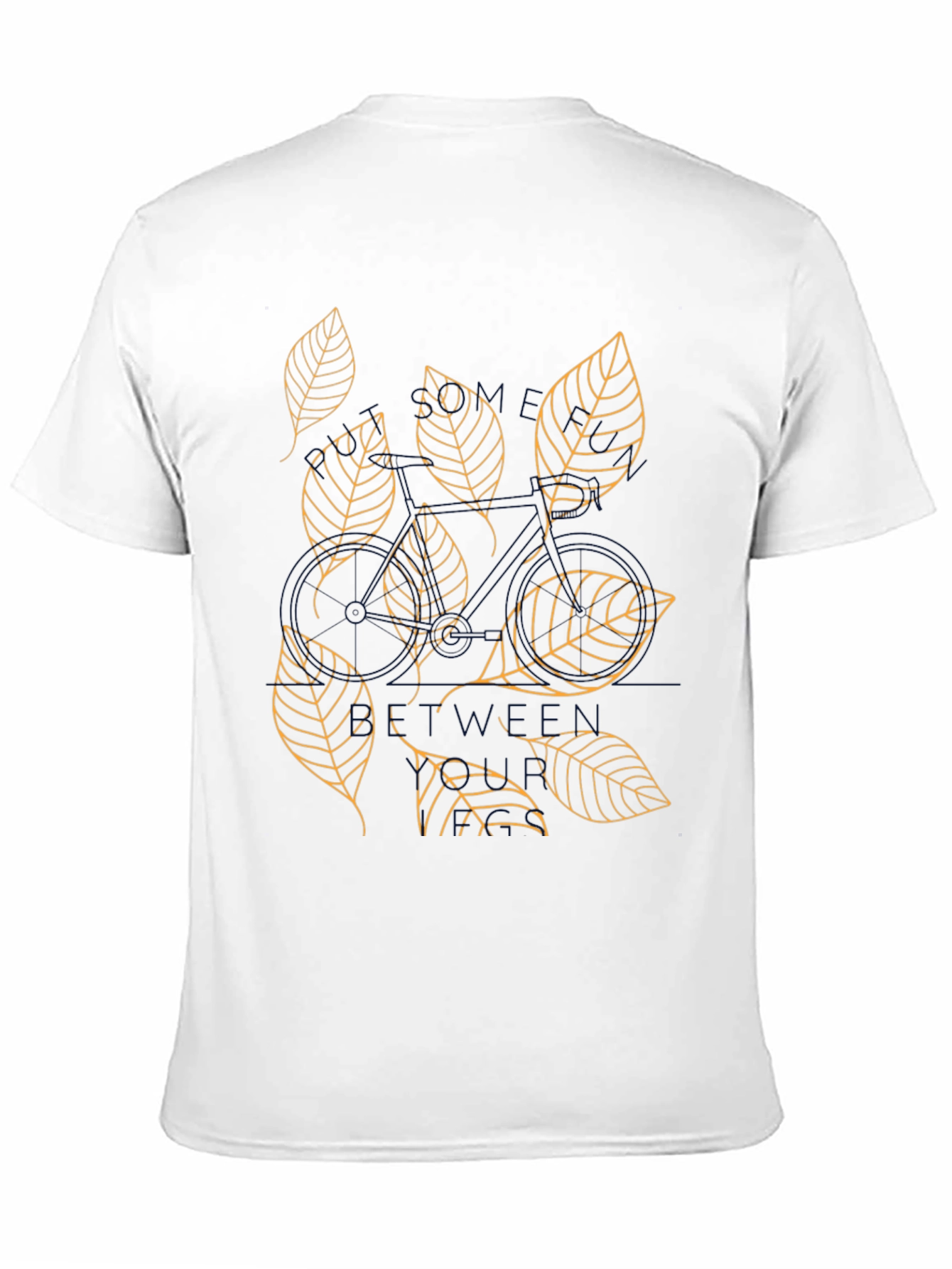 Mens Black T-Shirt with Leaf Design
