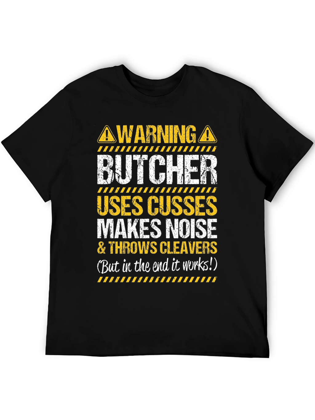 Warning Butcher Graphic T-Shirt - Funny Meat Cutter Tee
