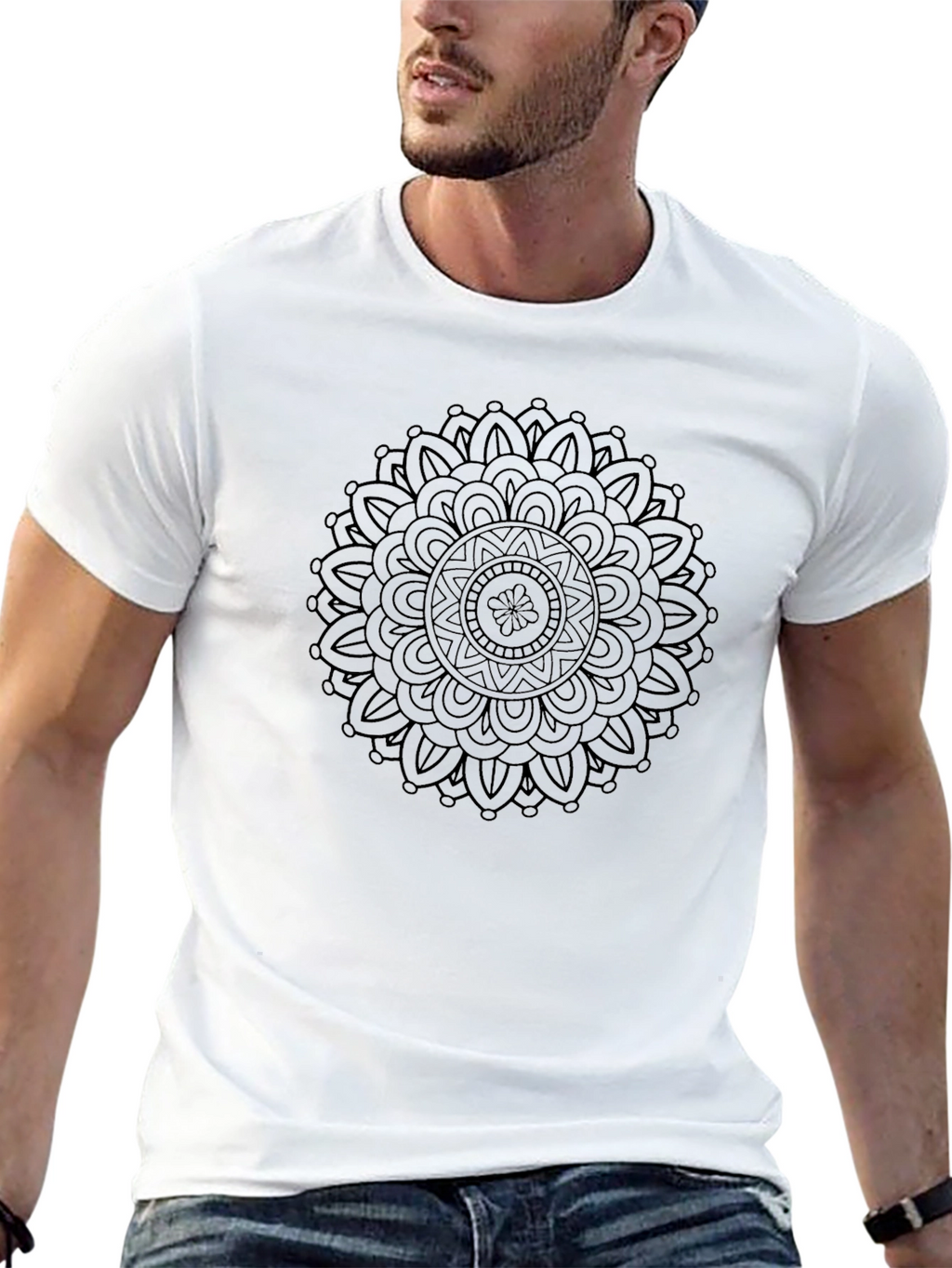Mandala Print Black T-Shirt - Modern Style